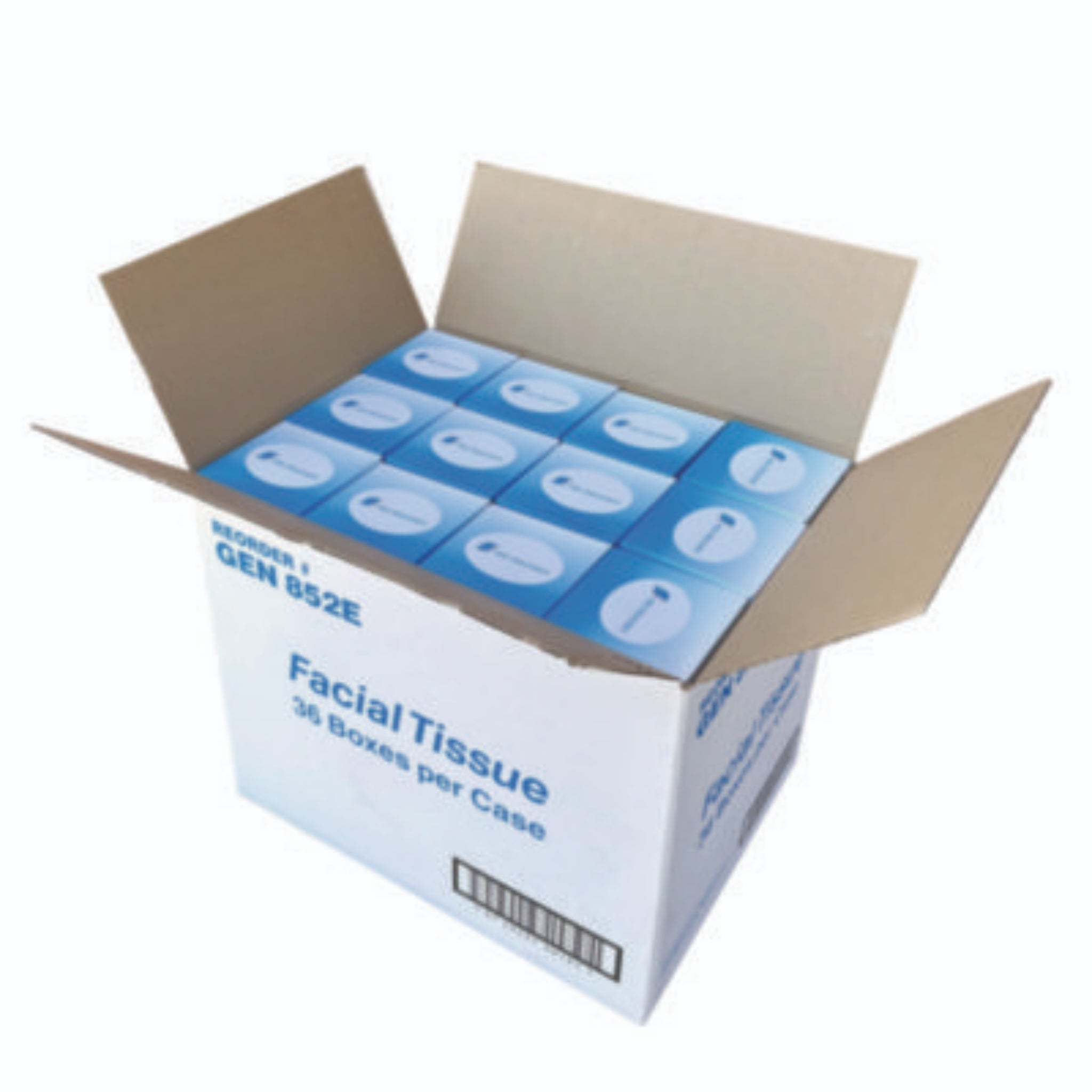 GEN GEN852E Facial Tissue Cube Box, Top View, Carton