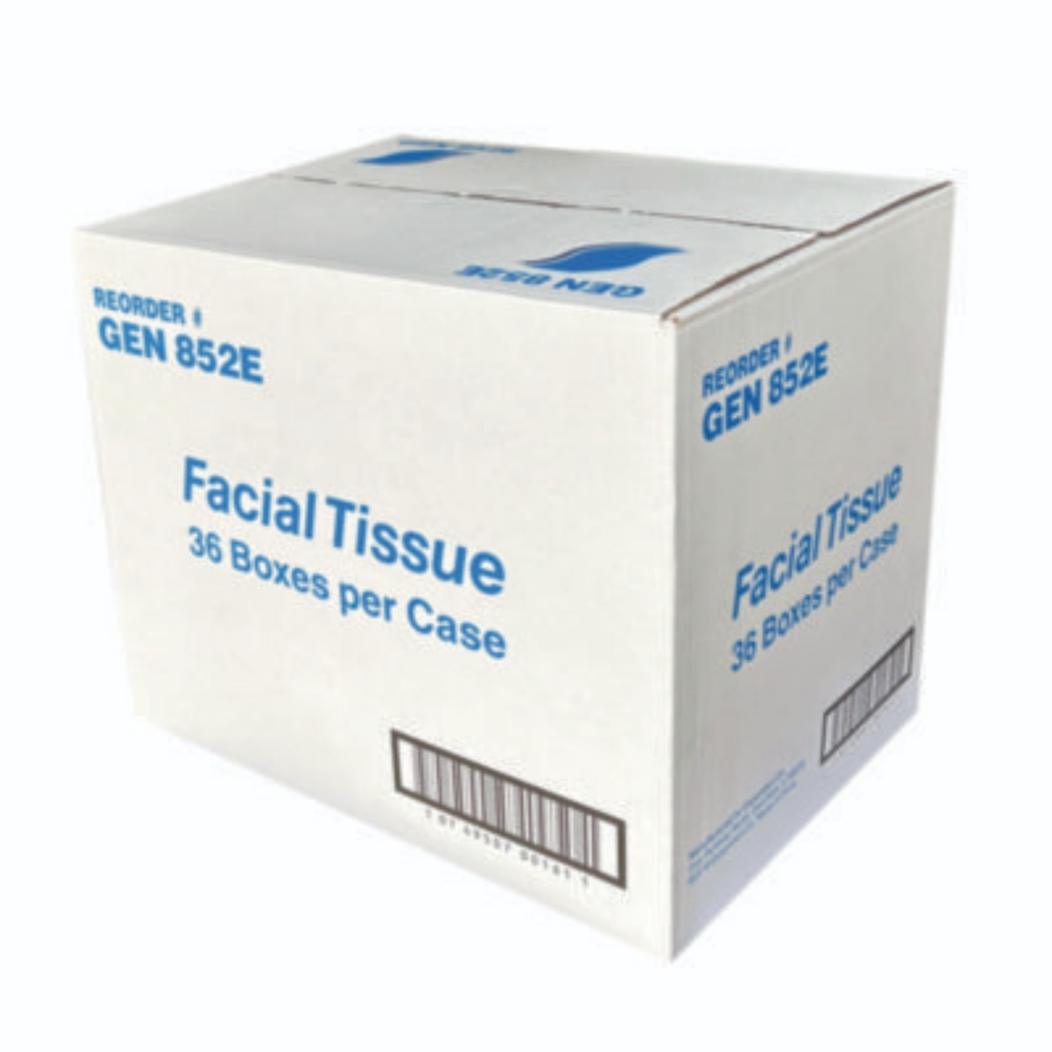 GEN GEN852E Facial Tissue Cube Box, Front View, Carton