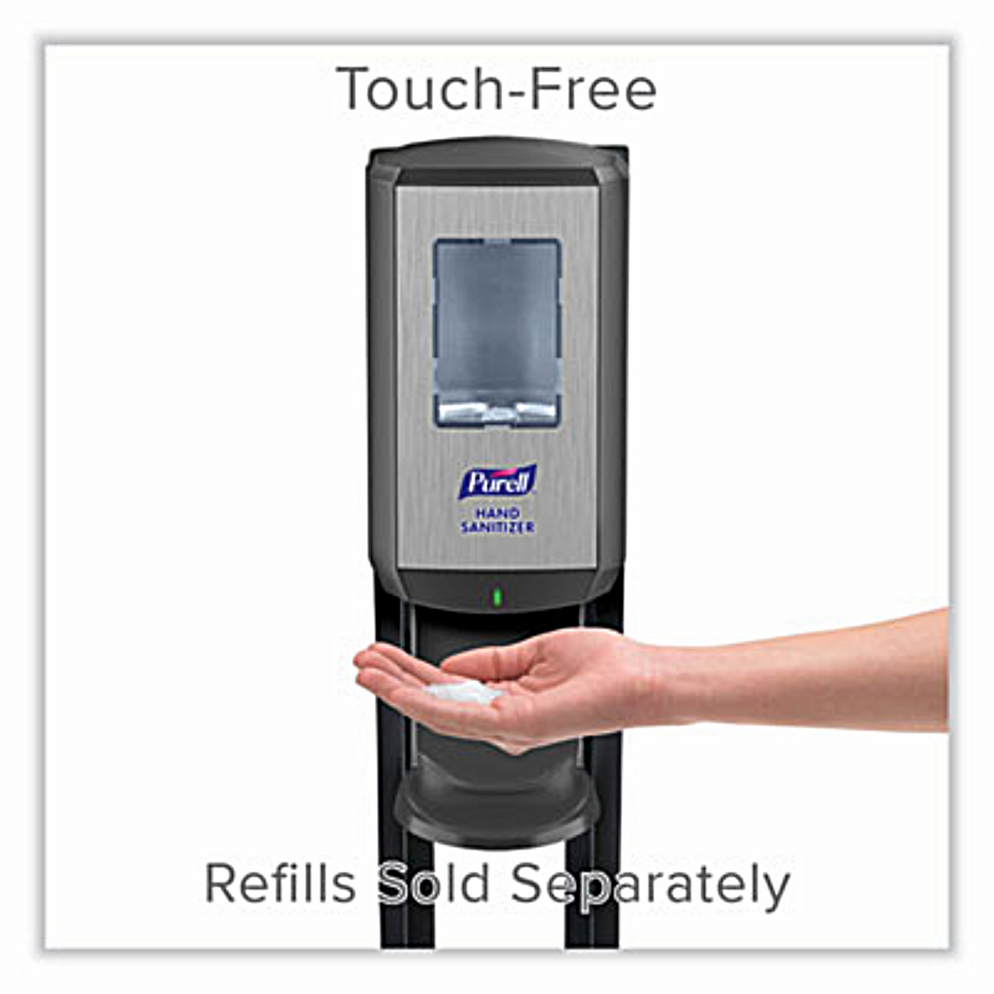 GO-JO INDUSTRIES PURELL GOJ7416DS CS6 Hand Sanitizer Floor Stand with Dispenser, 1,200 mL, 13.5 x 5 x 28.5, Graphite/Silver, Touch Free