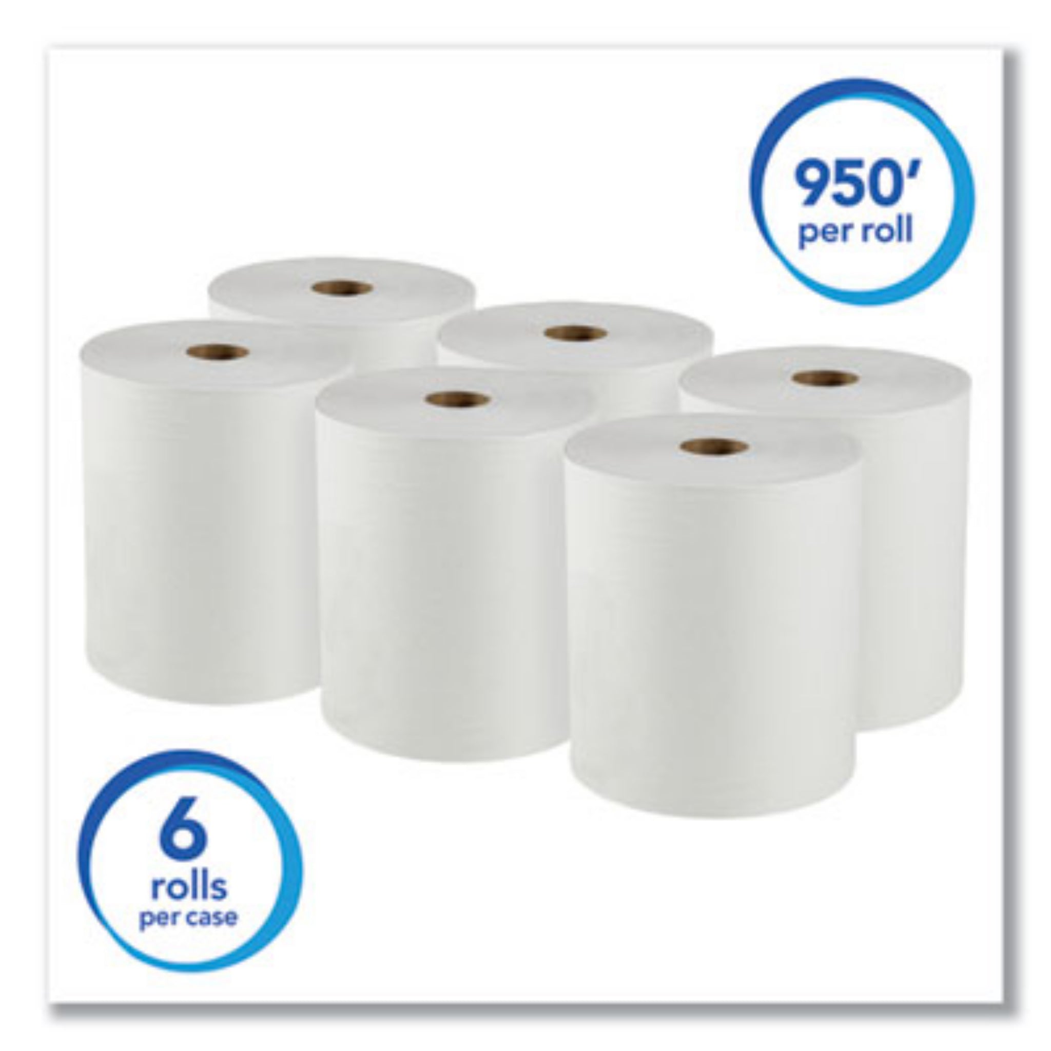 KIMBERLY-CLARK KCC02000 Essential High Capacity Hard Roll Towels for Business, 6 Rolls, 950' per Roll