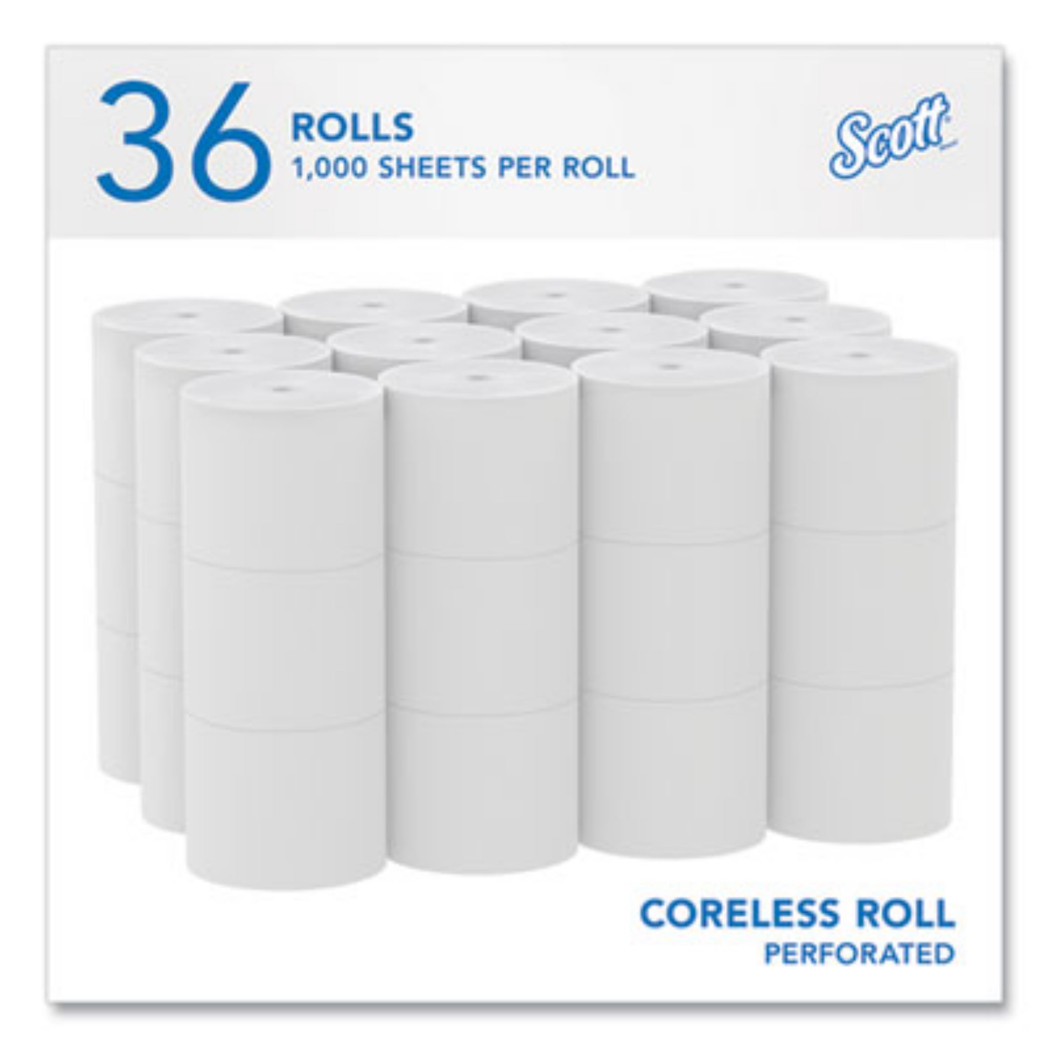 KIMBERLY-CLARK KCC04007 Essential Coreless SRB Bathroom Tissue, Roll of 1,000 Sheets, Carton of 36 Rolls