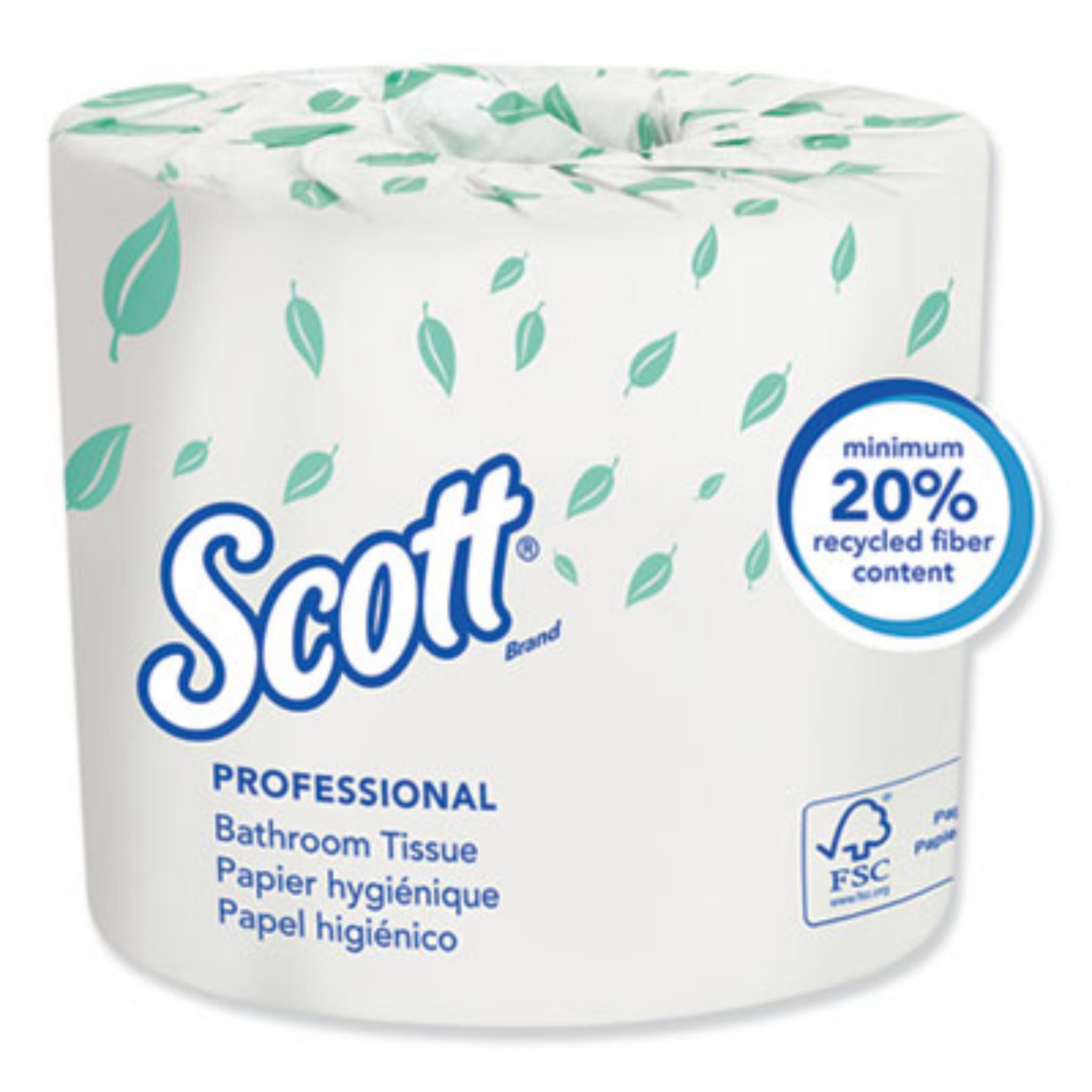 KIMBERLY-CLARK KCC04460RL Essential Standard Roll Bathroom Tissue for Business, 20% Recycled Fiber Content