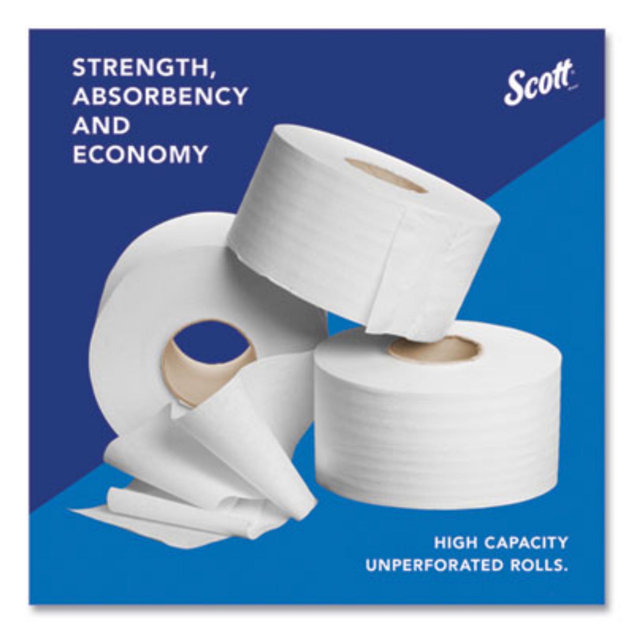 KIMBERLY-CLARK KCC07805 Essential JRT Jumbo Roll Bathroom Tissue, Septic Safe, 2-Ply, White, 3.55" x 1,000 ft, Carton of 12 Rolls