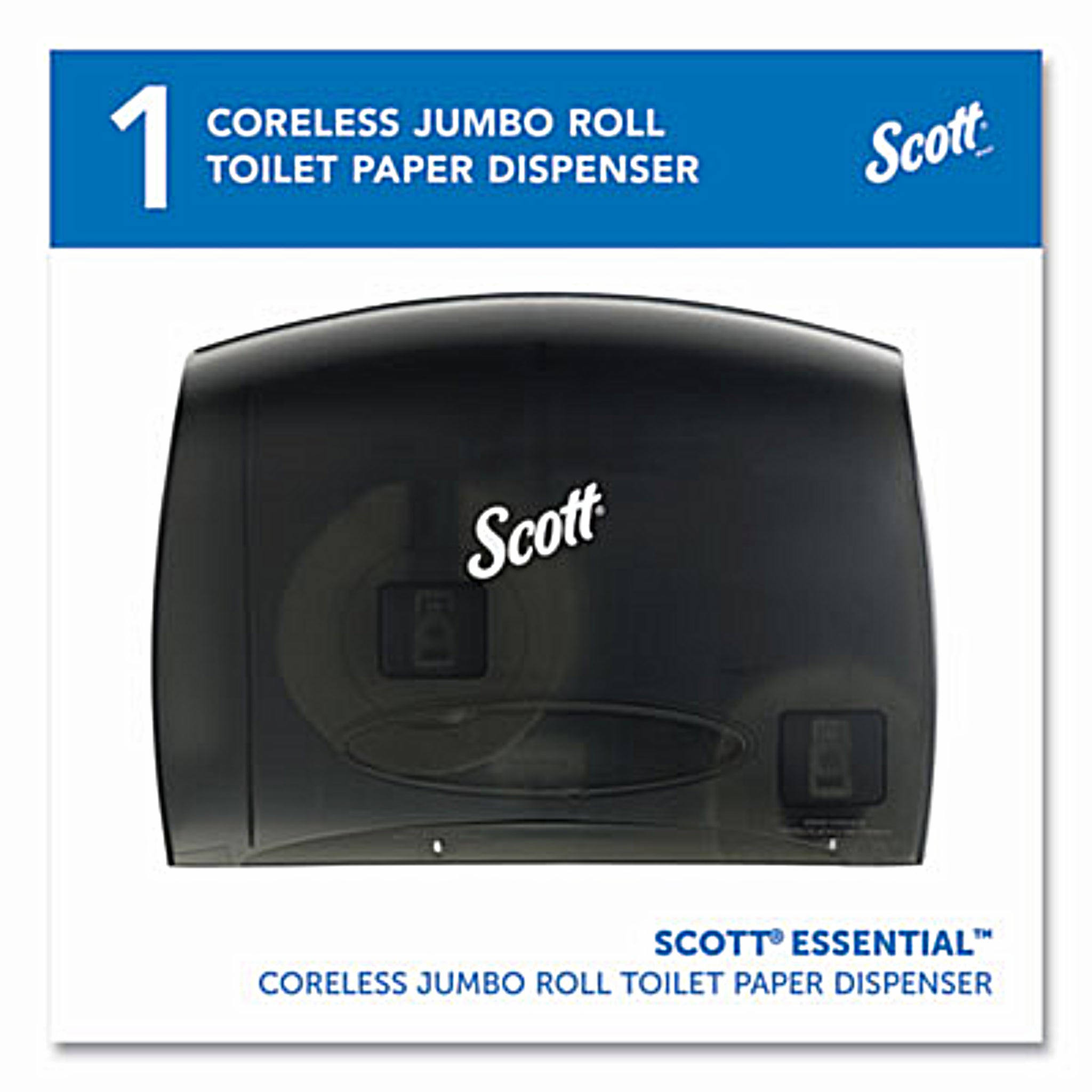 KIMBERLY CLARK Scott KCC09602 Essential Coreless Jumbo Roll Tissue Dispenser for Business, Coreless