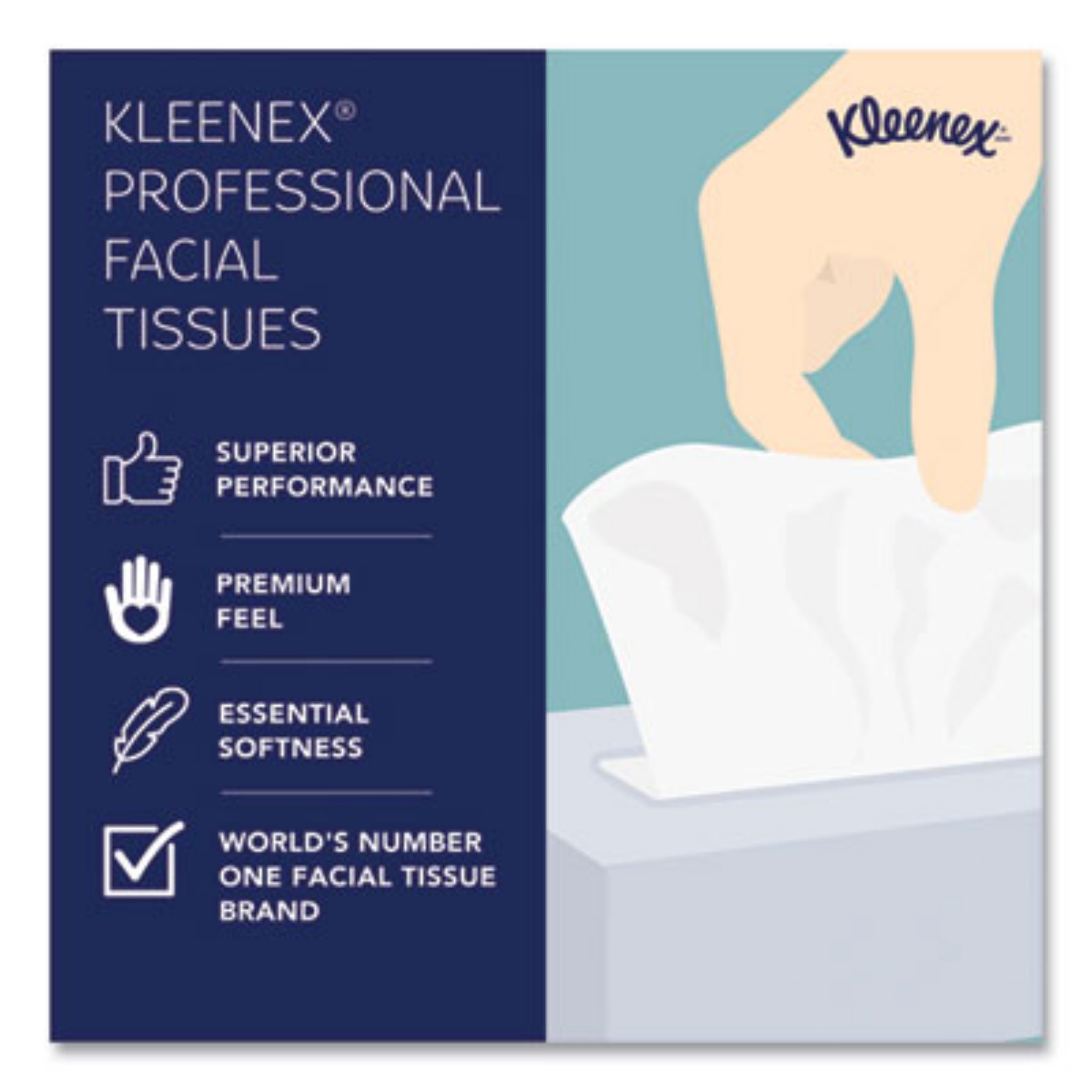 KIMBERLY-CLARK KCC21270BX Boutique White Facial Tissue, Kleenex Professional Tissue