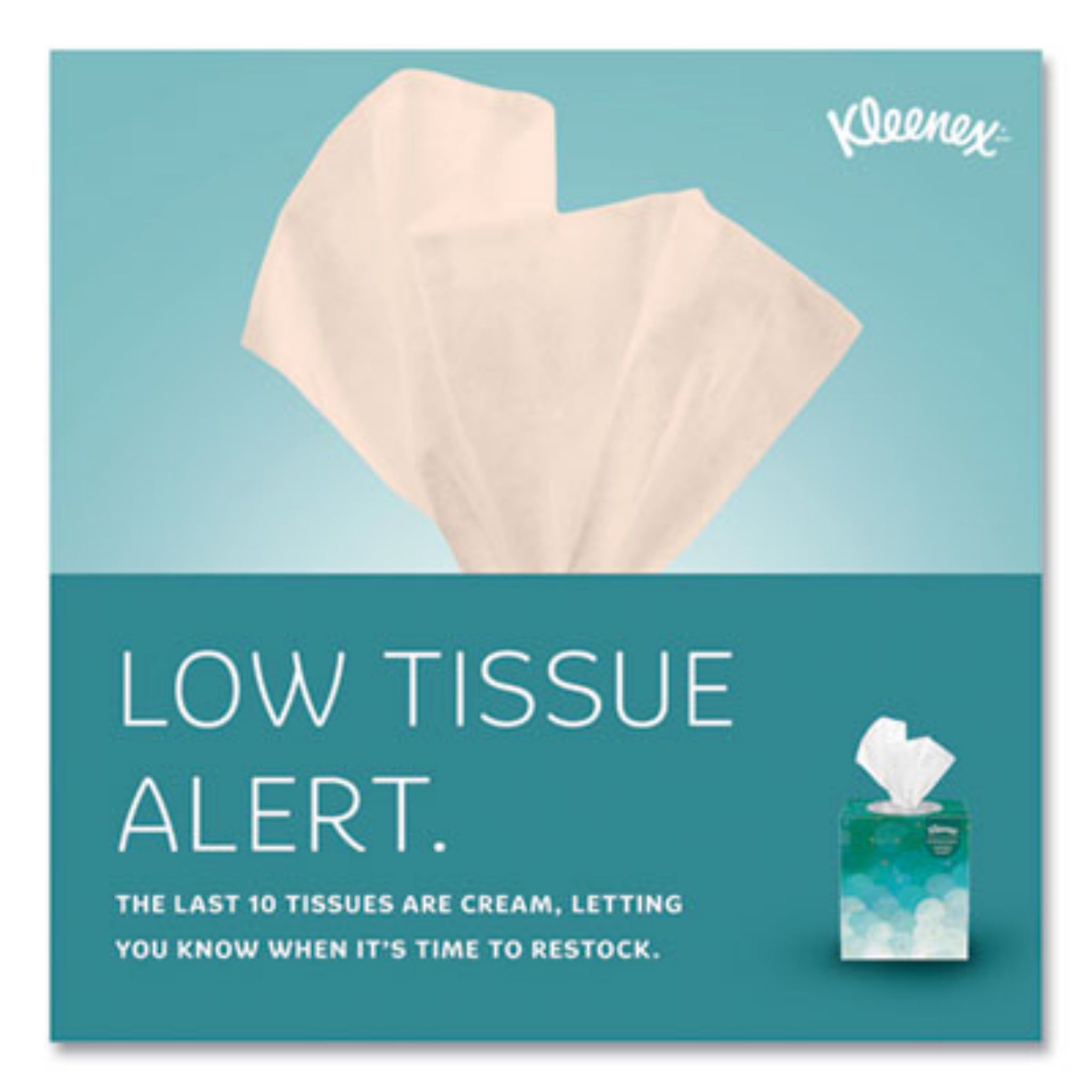 KIMBERLY-CLARK Kleenex 21270CT Boutique White Facial Tissue for Business, Low Tissue Alert