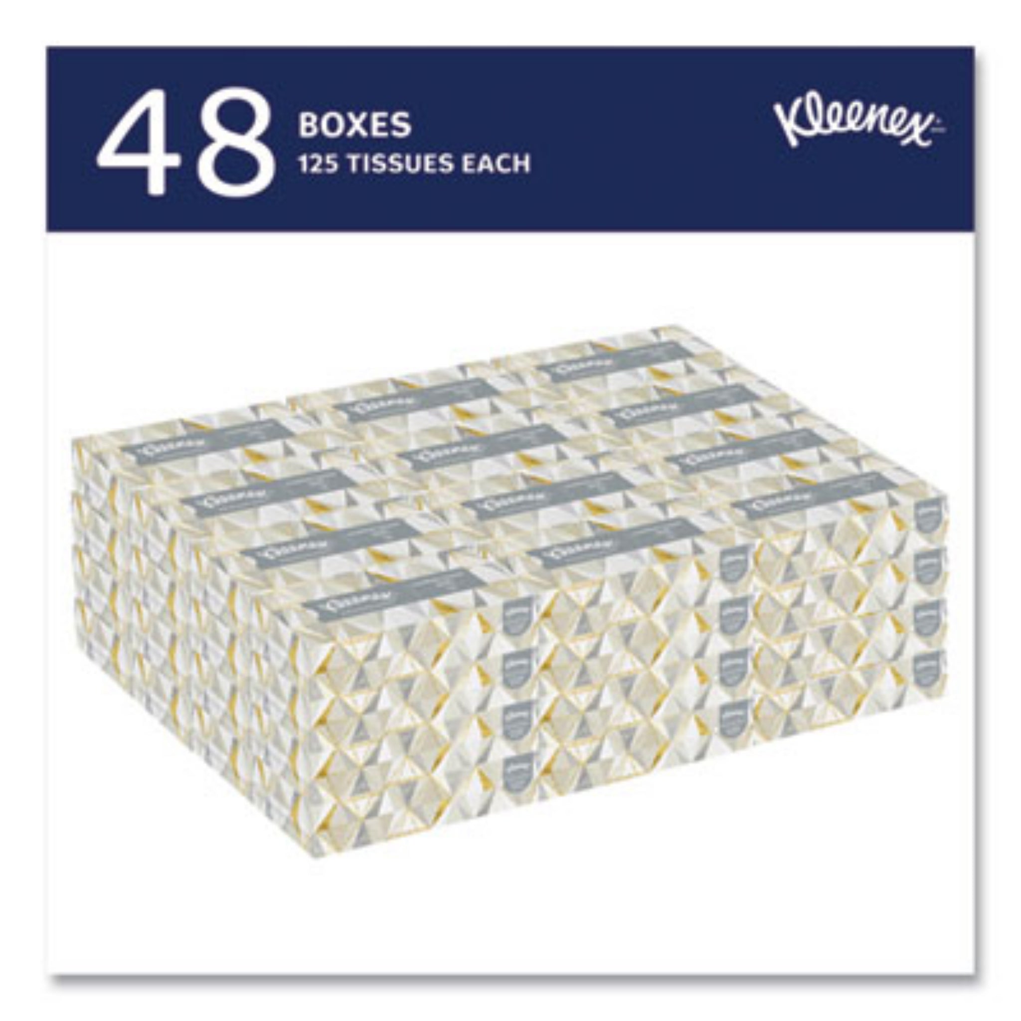 KIMBERLY-CLARK KCC21606CT White Facial Tissue for Business, 48 Boxes