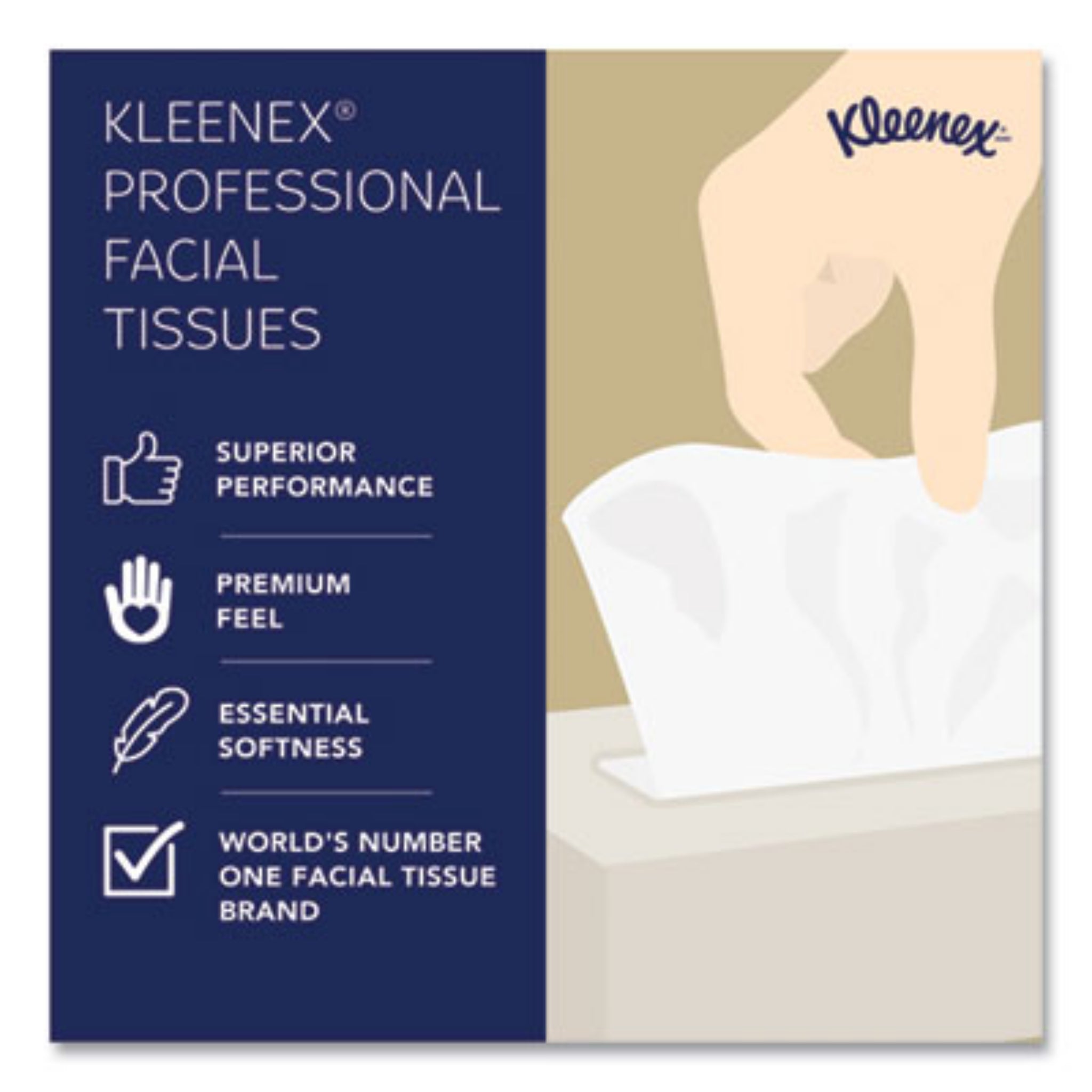 KIMBERLY-CLARK KCC21606CT White Facial Tissue for Business, Professional Facial Tissue