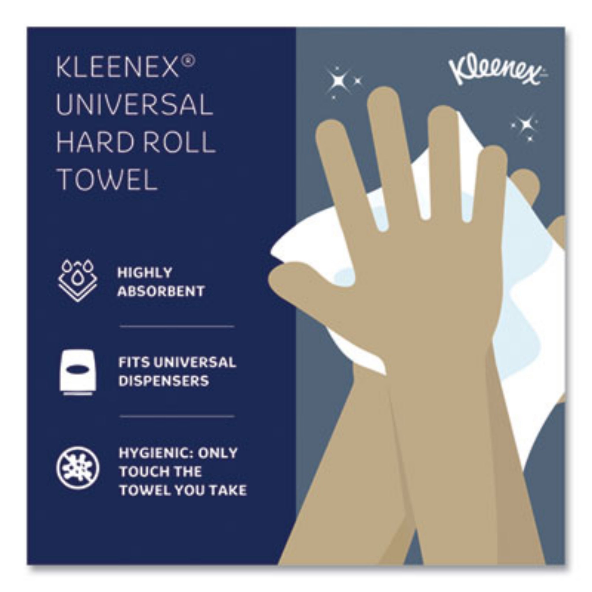 KIMBERLY-CLARK KCC50606 Hard Roll Paper Towels with Premium Absorbency Pockets, Kleenex Universal