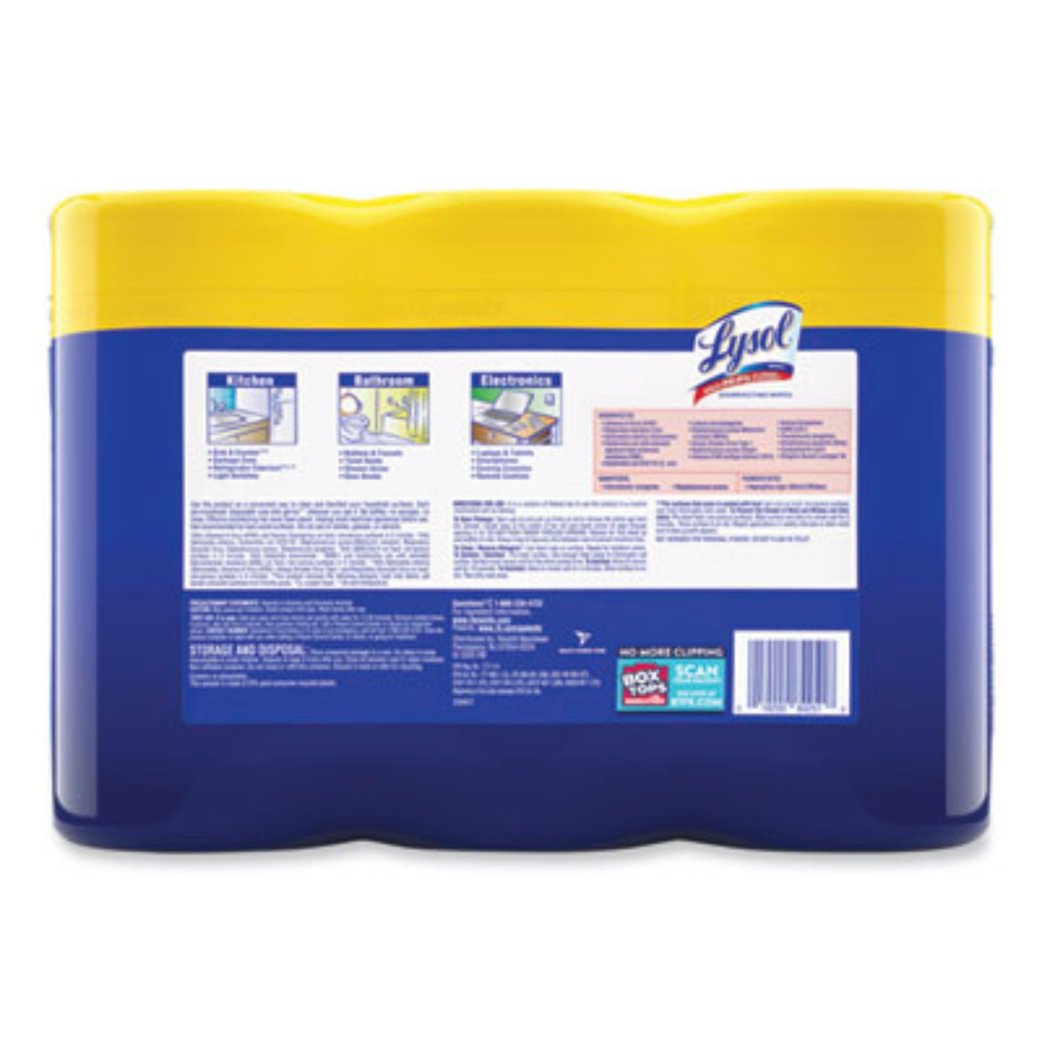 RECKITT BENCKISER RAC84251CT Disinfecting Wipes, Back View