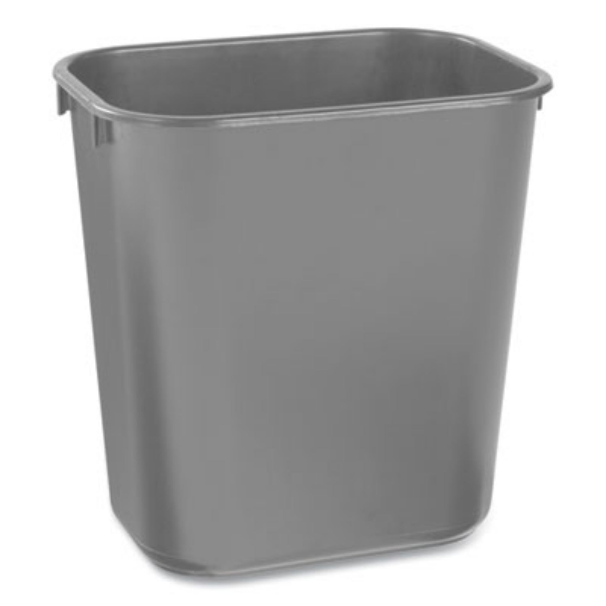 RUBBERMAID COMMERCIAL PROD. RCP295500BK Deskside Plastic Wastebasket, Front View