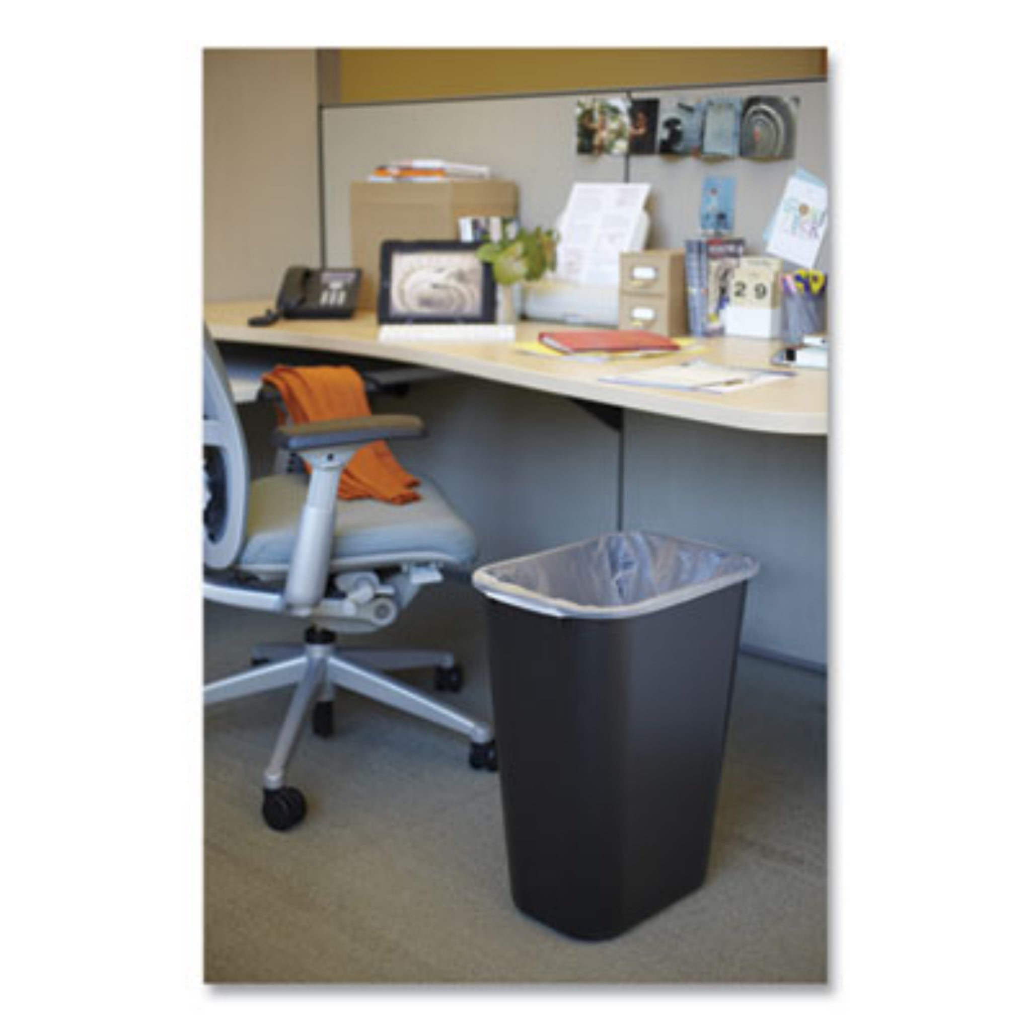 RUBBERMAID COMMERCIAL PROD. RCP295700BK Deskside Plastic Wastebasket, Desk Side