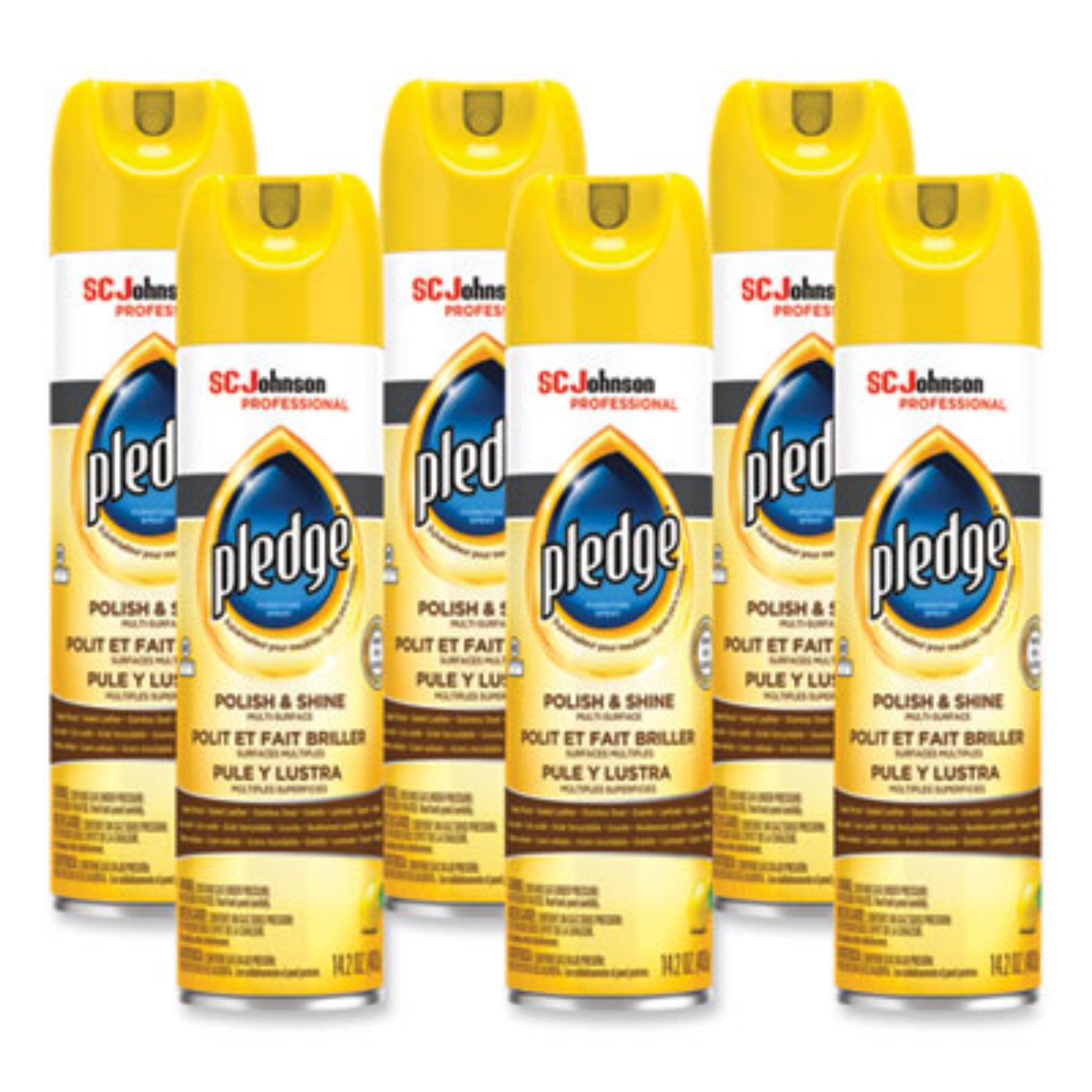 SC JOHNSON SJN301168 Furniture Polish, Lemon, 14.2 Oz Aerosol Spray, Carton of 6