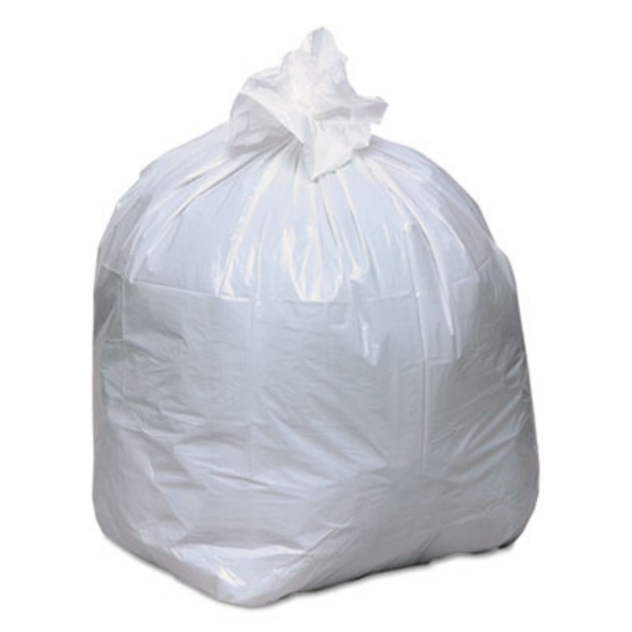 WEBSTER INDUSTRIES WBIRNW1K 50V Linear-Low-Density Recycled Tall Kitchen Bags, 13 gal, 0.85 mil, 24" x 33", White, Roll of 15 Bags, Box of 10 Rolls