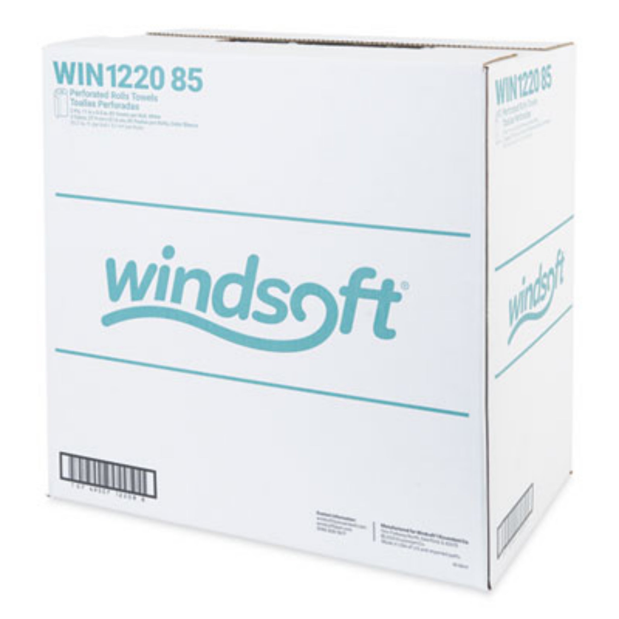 WINDSOFT WIN122085CTB Kitchen Roll Towels, Carton, Front View