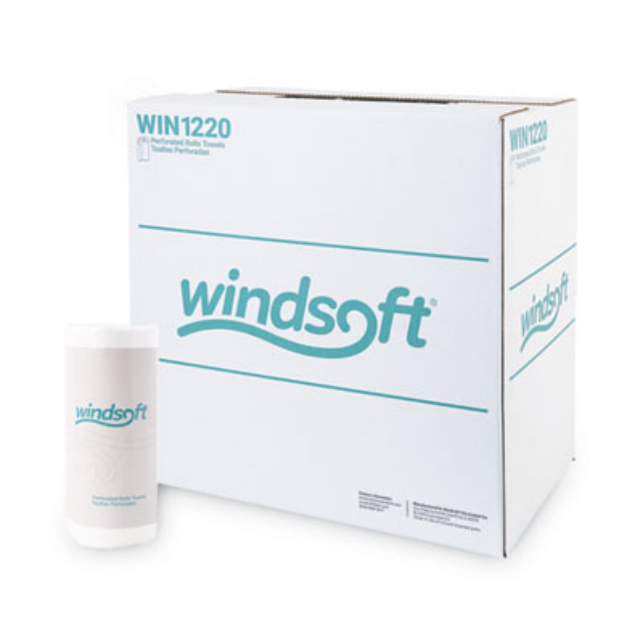 WINDSOFT WIN1220CT Kitchen Roll Towels, Carton, Front View