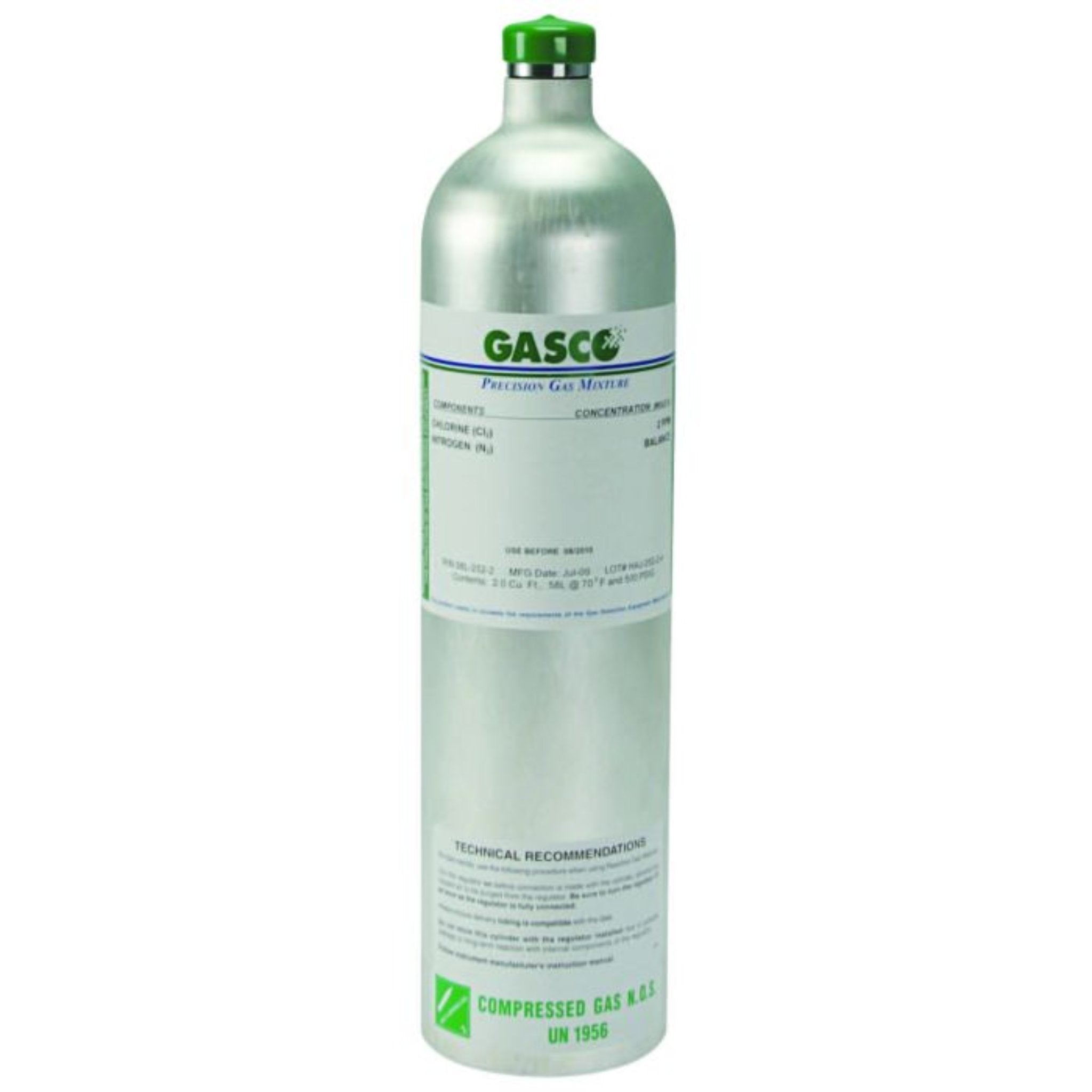 58 Liter Hydrogen Sulfide Calibration Gas, 25 PPM, Nitrogen