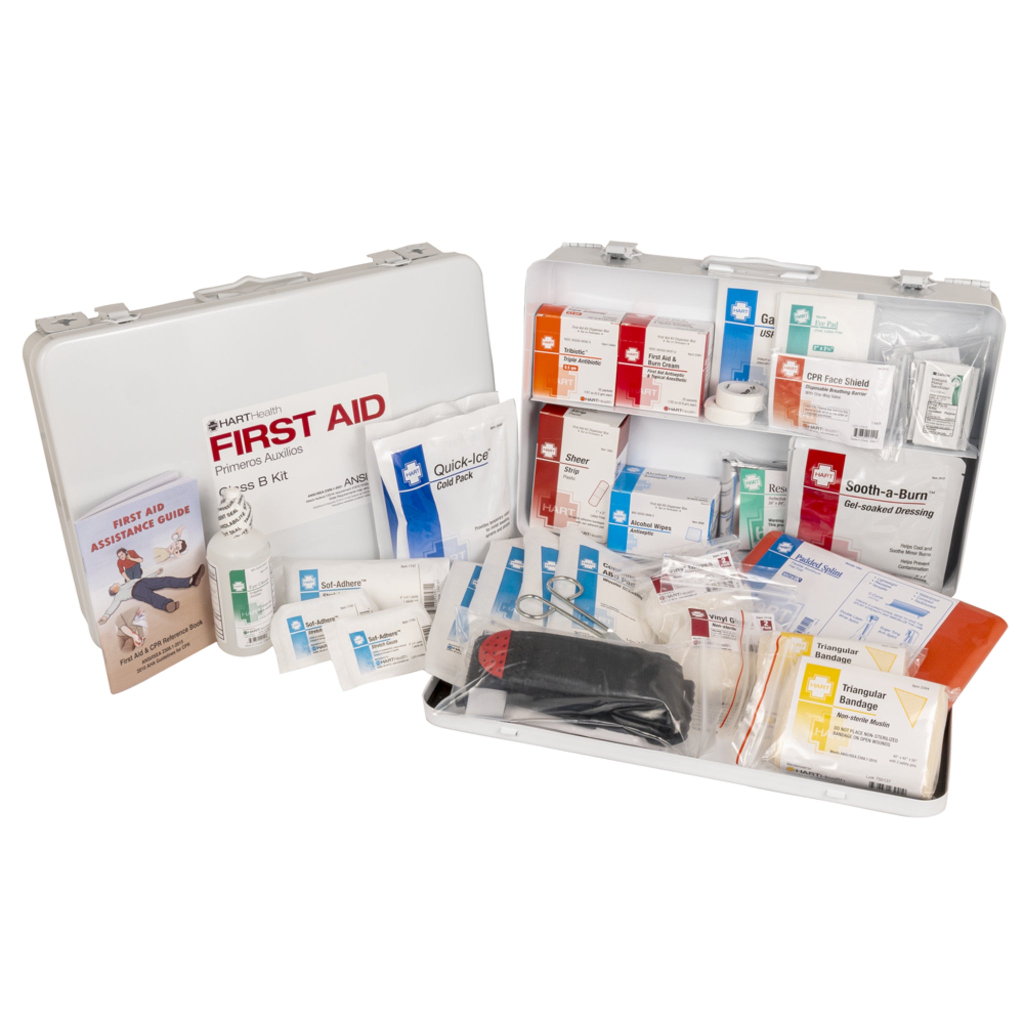 Hart Health 0060 Class B First Aid Kit, ANSI 2021, Bulk, Metal Box, Large, 1 Kit