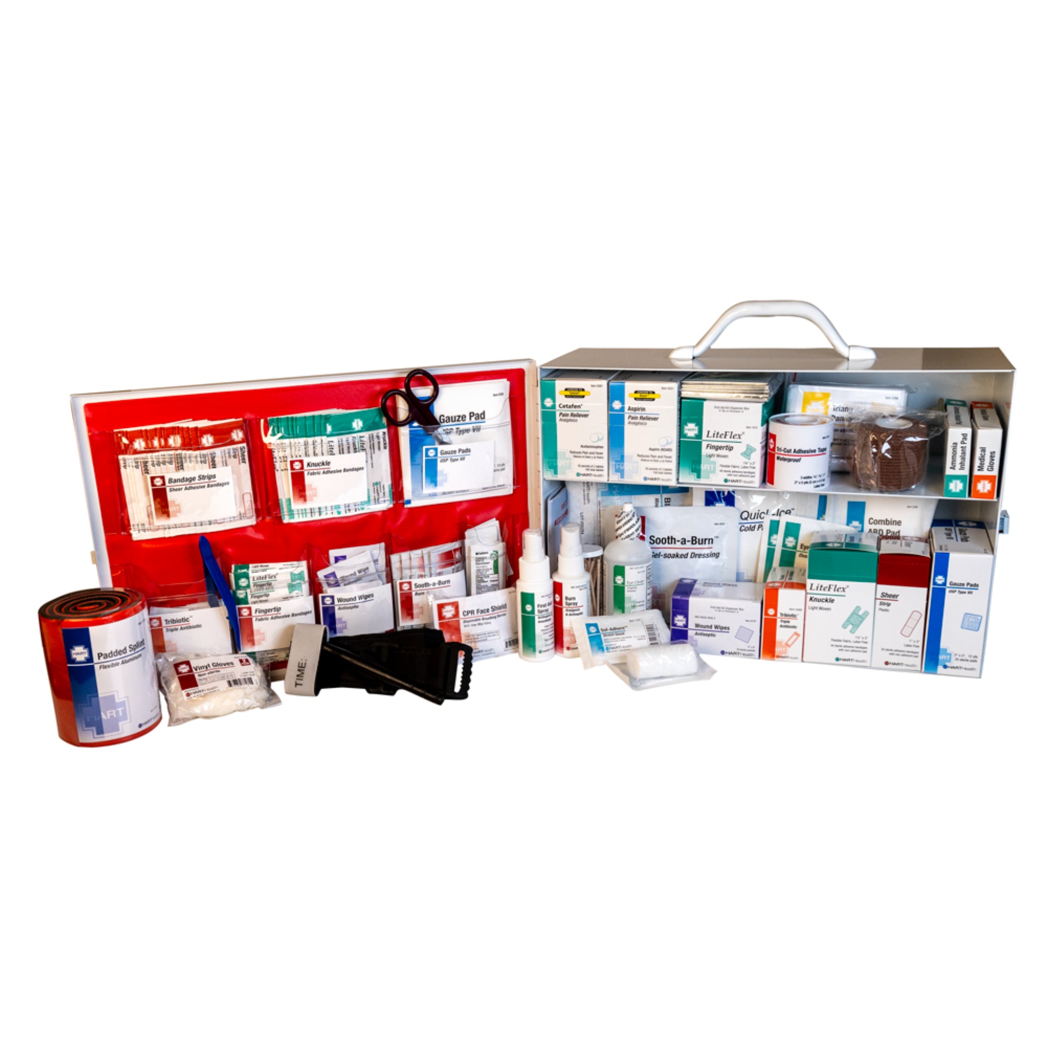 Hart Health 0975 First Aid Station, ANSI 2021 Class B, 2 Shelf, Stocked, 1 Kit