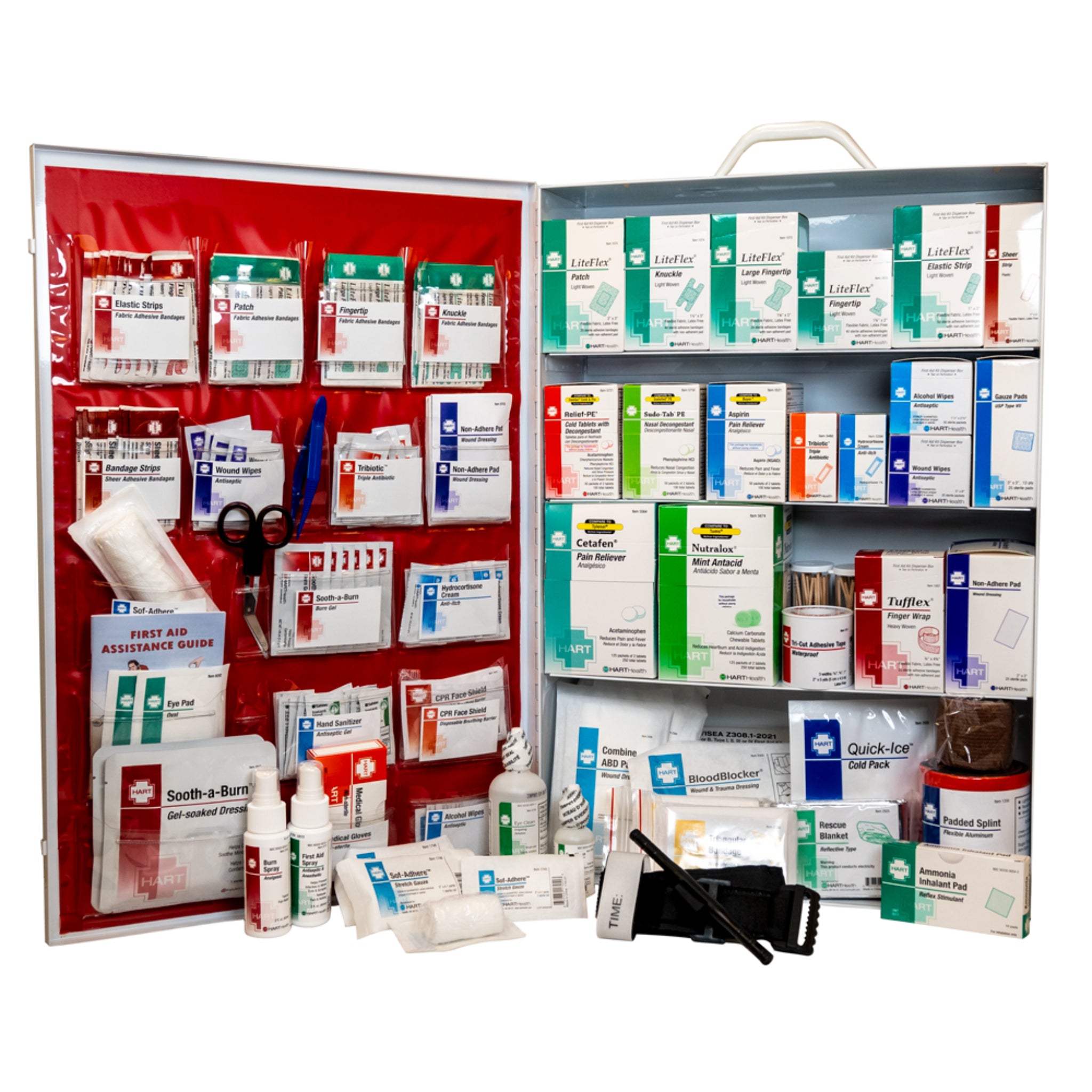 Hart Health 0977 First Aid Station, ANSI 2021 Class B, 4 Shelf, Stocked, 1 Kit