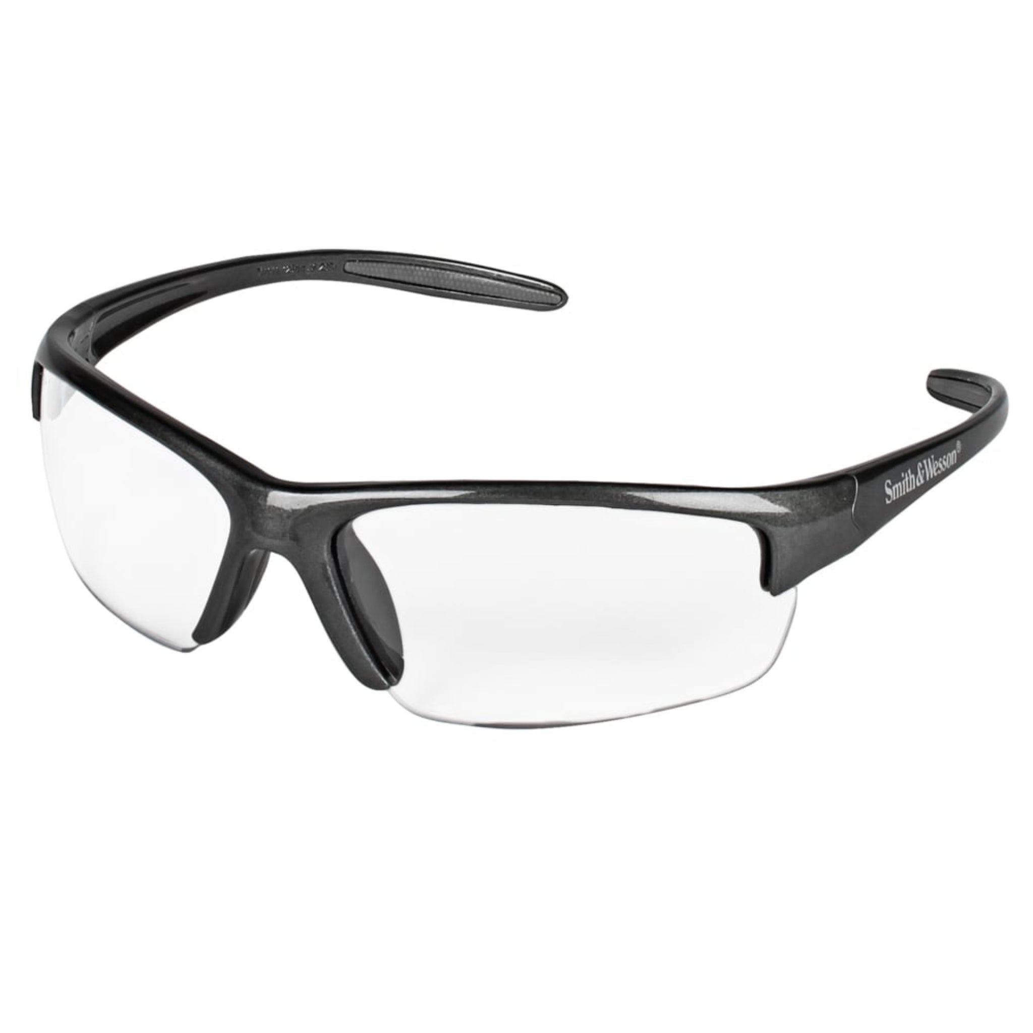 KIMBERLY-CLARK Smith & Wesson 3016306 21294 Smith and Wesson Equalizer Safety Glasses with Gun Metal Frame and Clear Lens, Box of 12