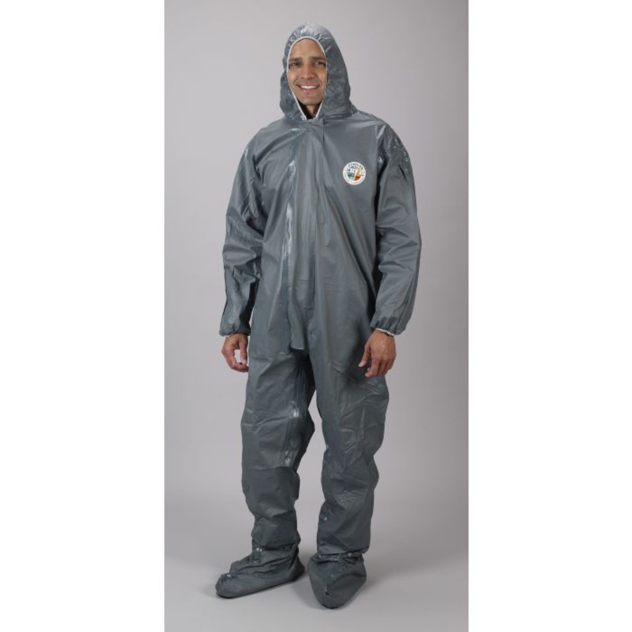 Lakeland Pyrolon 51150 CRFR Coverall with Hood and Attached Boots, Gray, Case of 6, Image 2