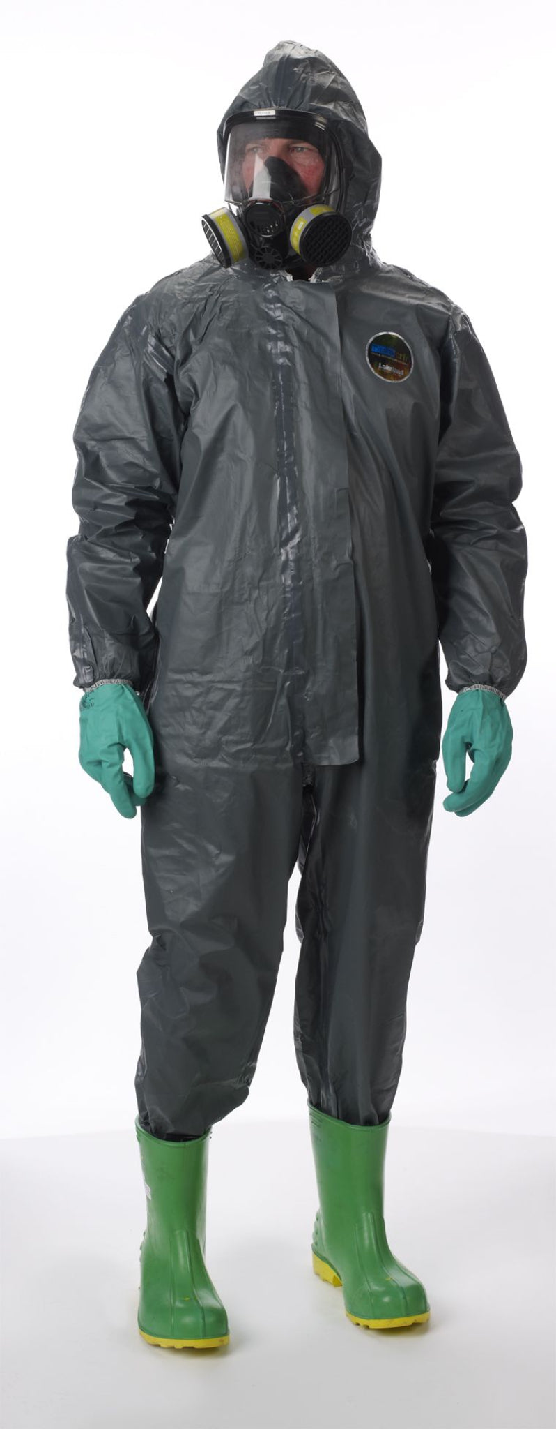 Lakeland Pyrolon 51150 CRFR Coverall with Hood and Attached Boots, Gray, Case of 6, Image 2