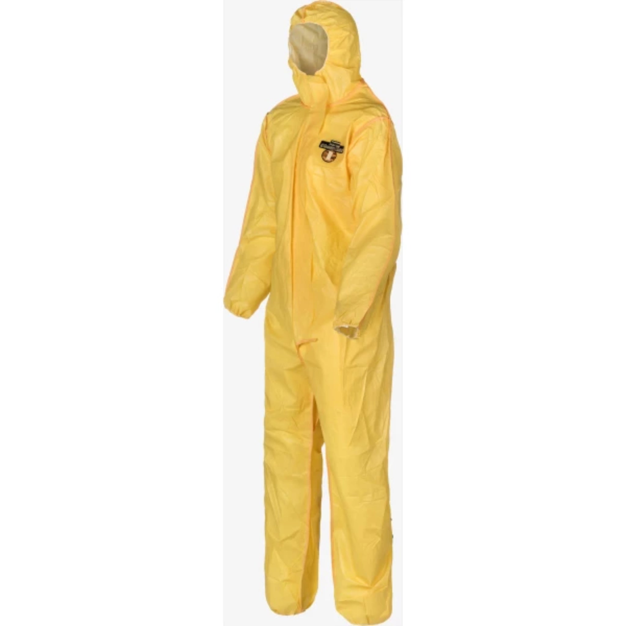 Lakeland C1B428Y-LG ChemMax 1 Coverall, Bound Seam, Attached Hood & Elastic, Yellow, Large, Case of 25