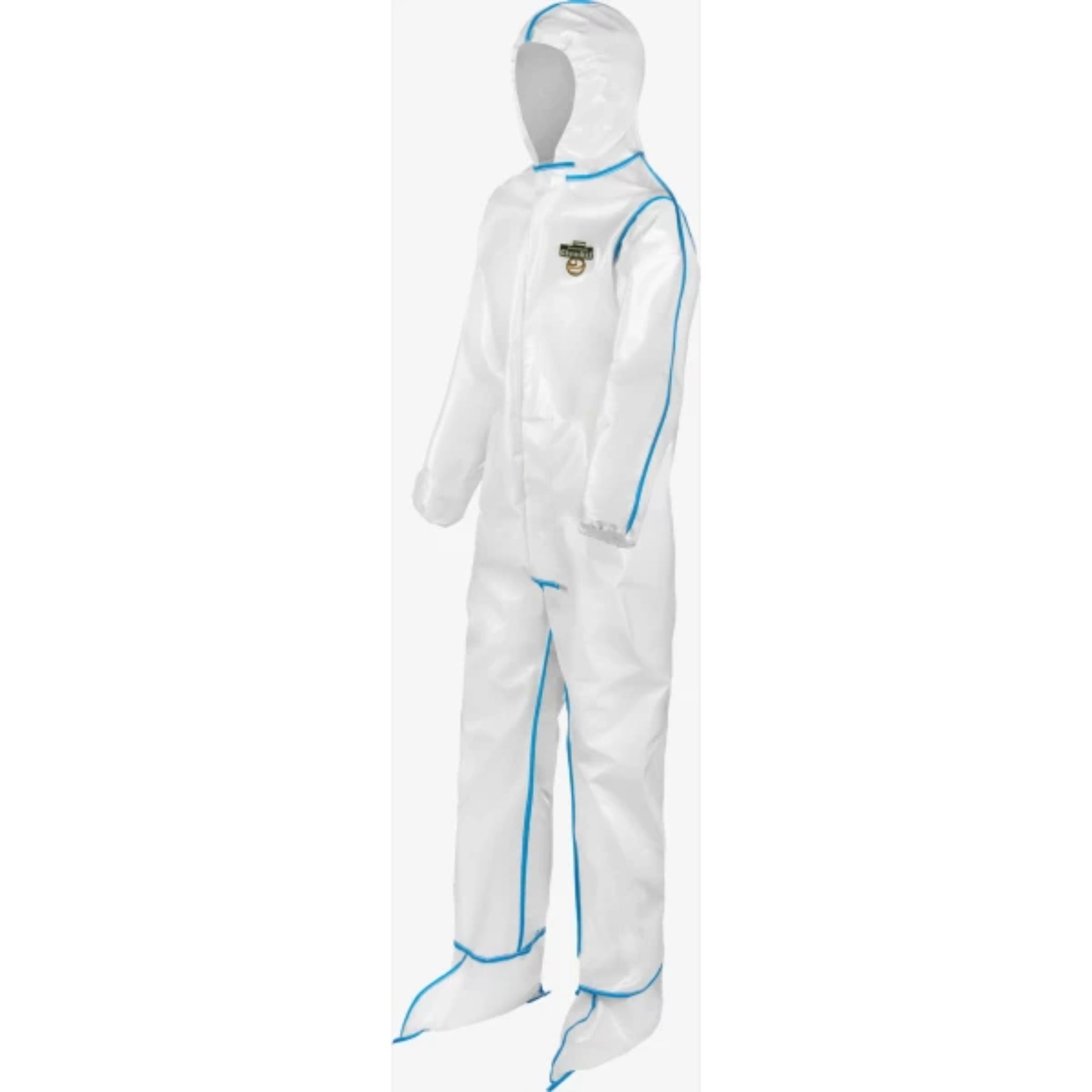 Lakeland ChemMax 2 C2B414 Bound Seam Coverall with Attached Hood and Boots, White - Case of 12, Side View