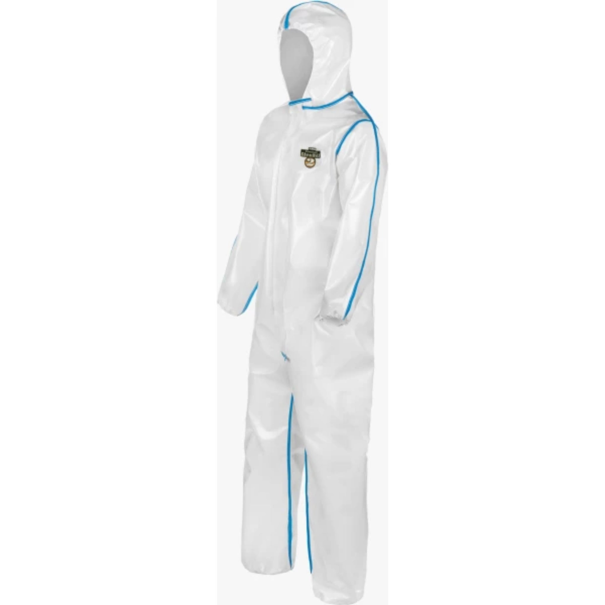 Lakeland ChemMax 2 C2B428-LG Bound Seam Coverall with Attached Hood, White, Large, Case of 12