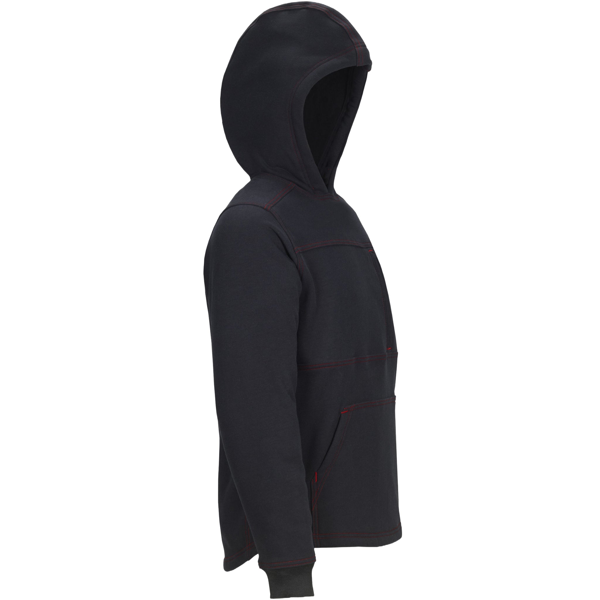 LAKELAND IHDP12ANT01 FR Pull Over Hoodie Jacket, Black, 1 Each