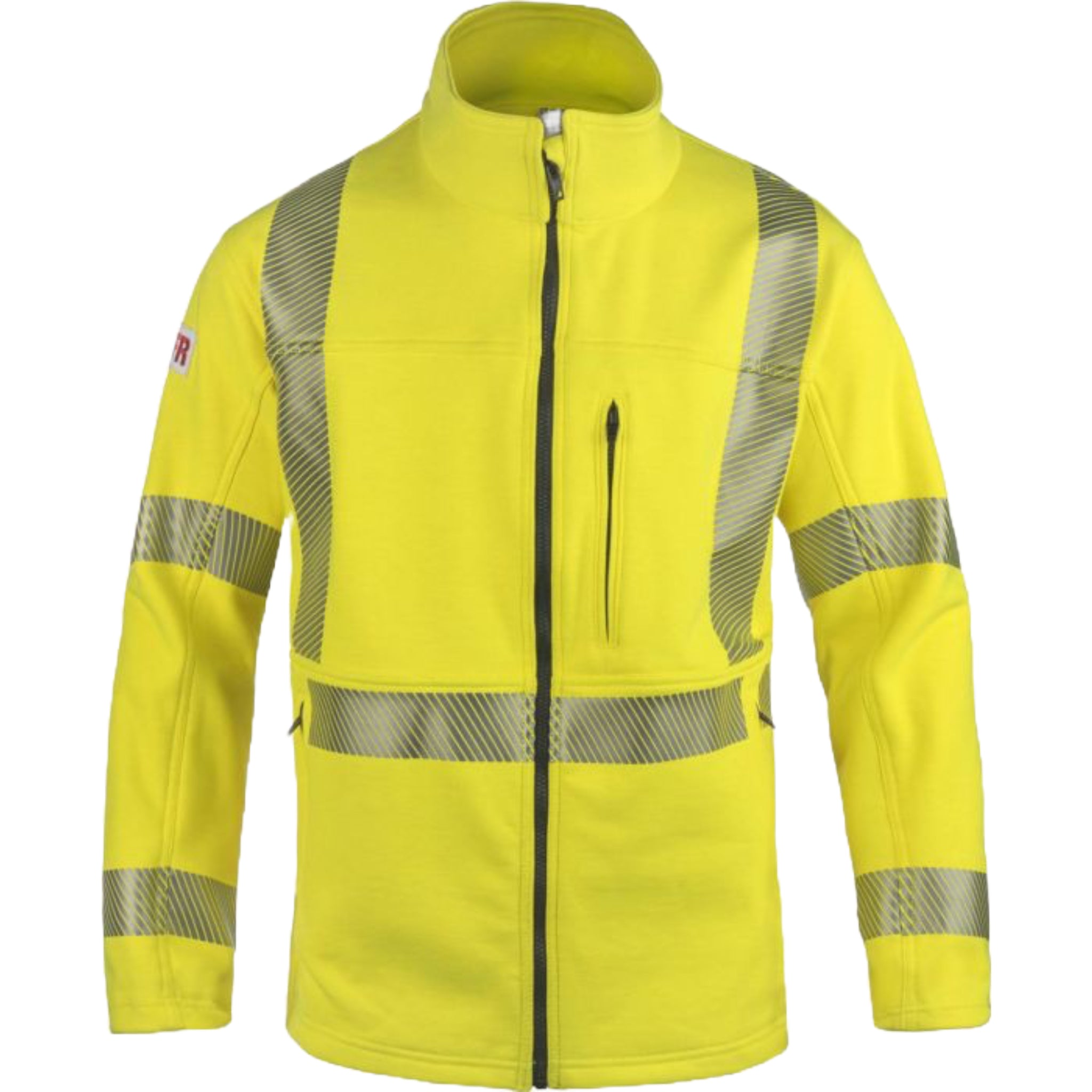 LAKELAND IJKT12ANT29RT FR Zip Front Jacket, Hi-Vis Yellow, 1 Each