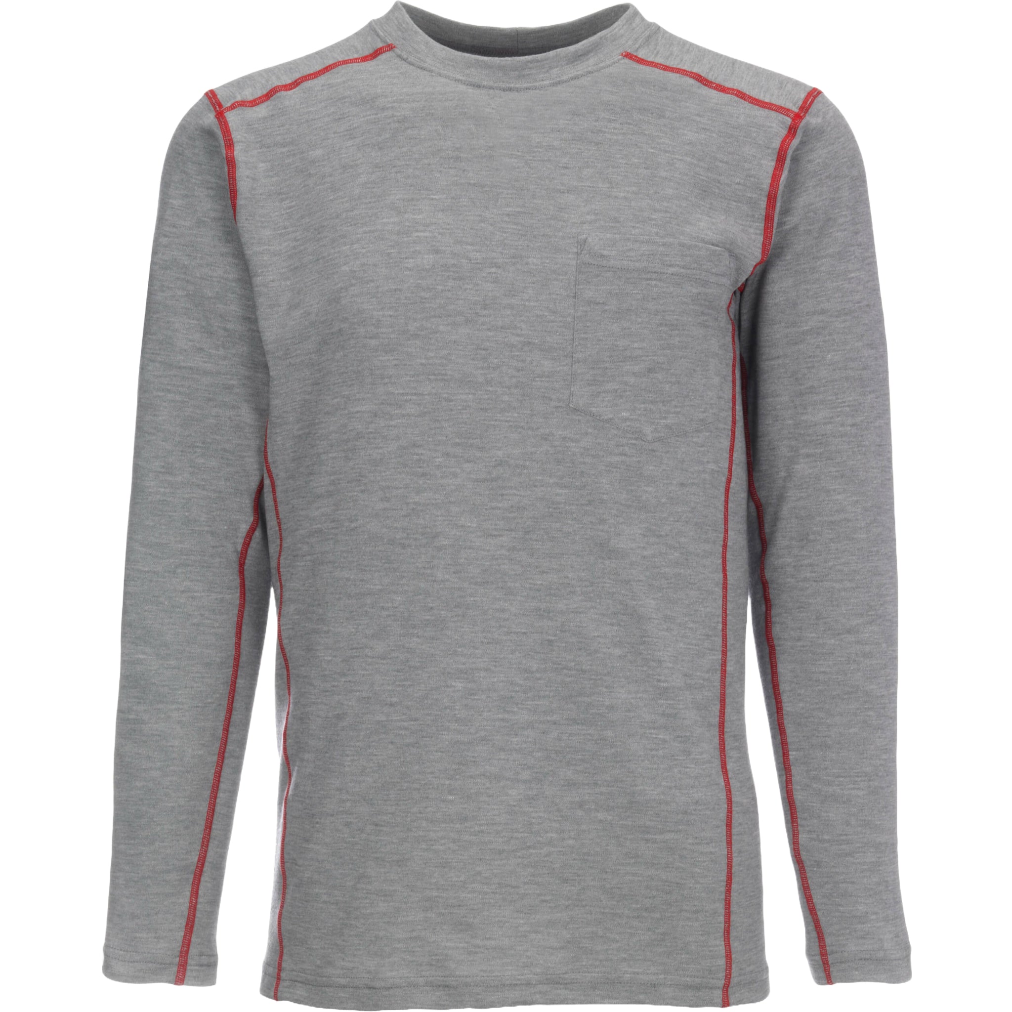 LAKELAND LSCAT06 FR Knit Long Sleeve Crew Shirt, Gray, 1 Each