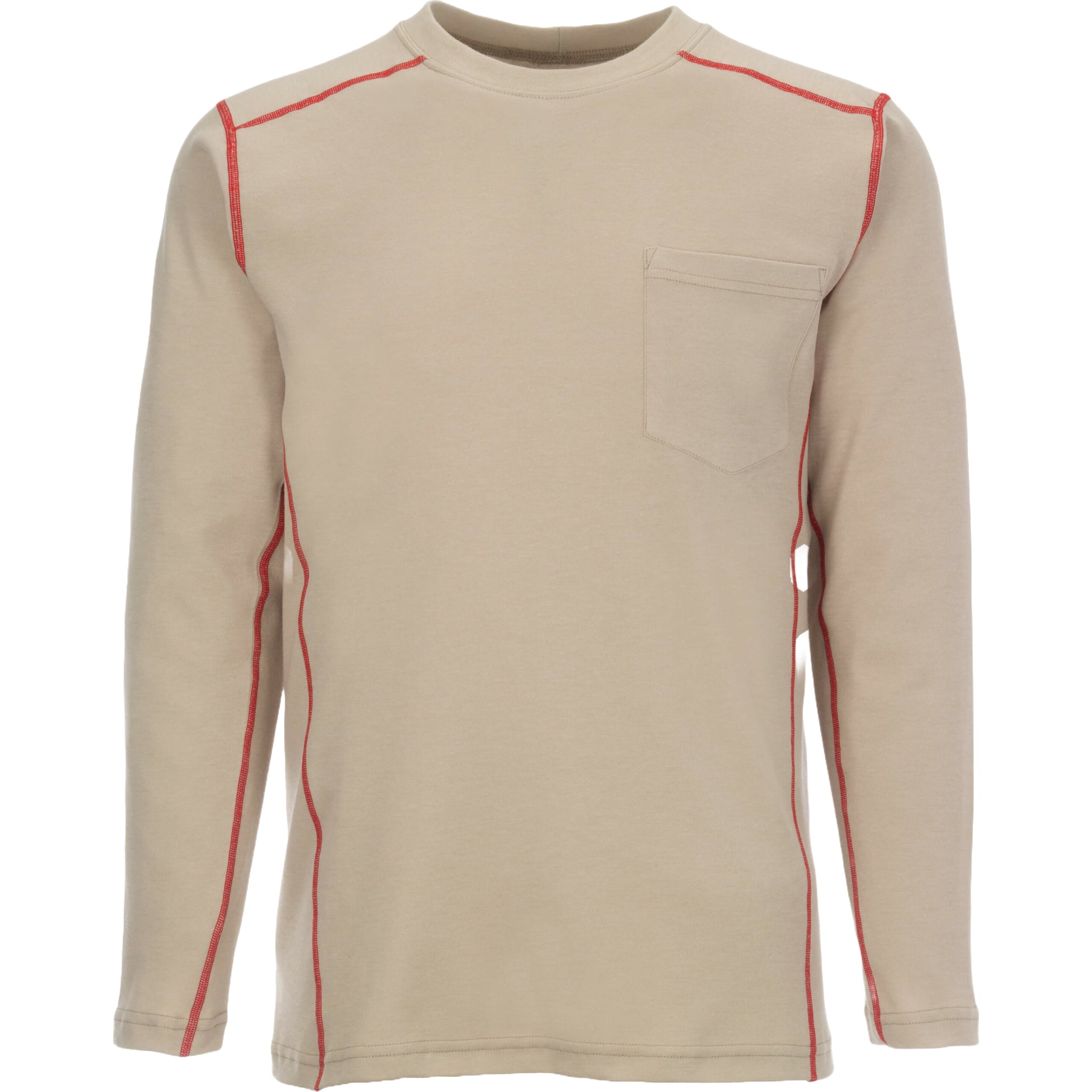 LAKELAND LSCAT20 FR Knit Long Sleeve Crew Shirt, Khaki, 1 Each