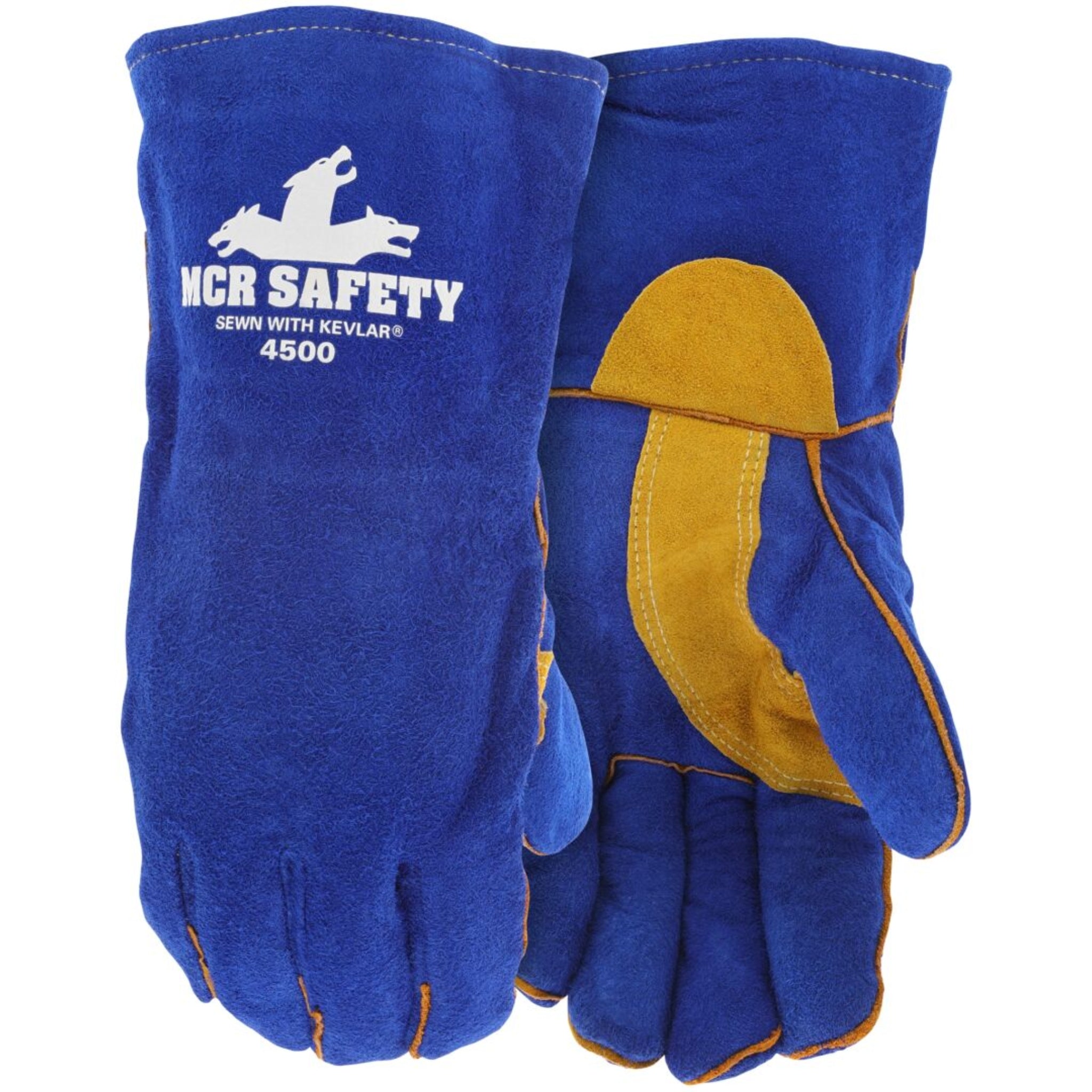 MCR Safety 4500 Foam Lined Select Shoulder Leather Welding Work Gloves, Blue, X-Large, 1 Pair, Main Image