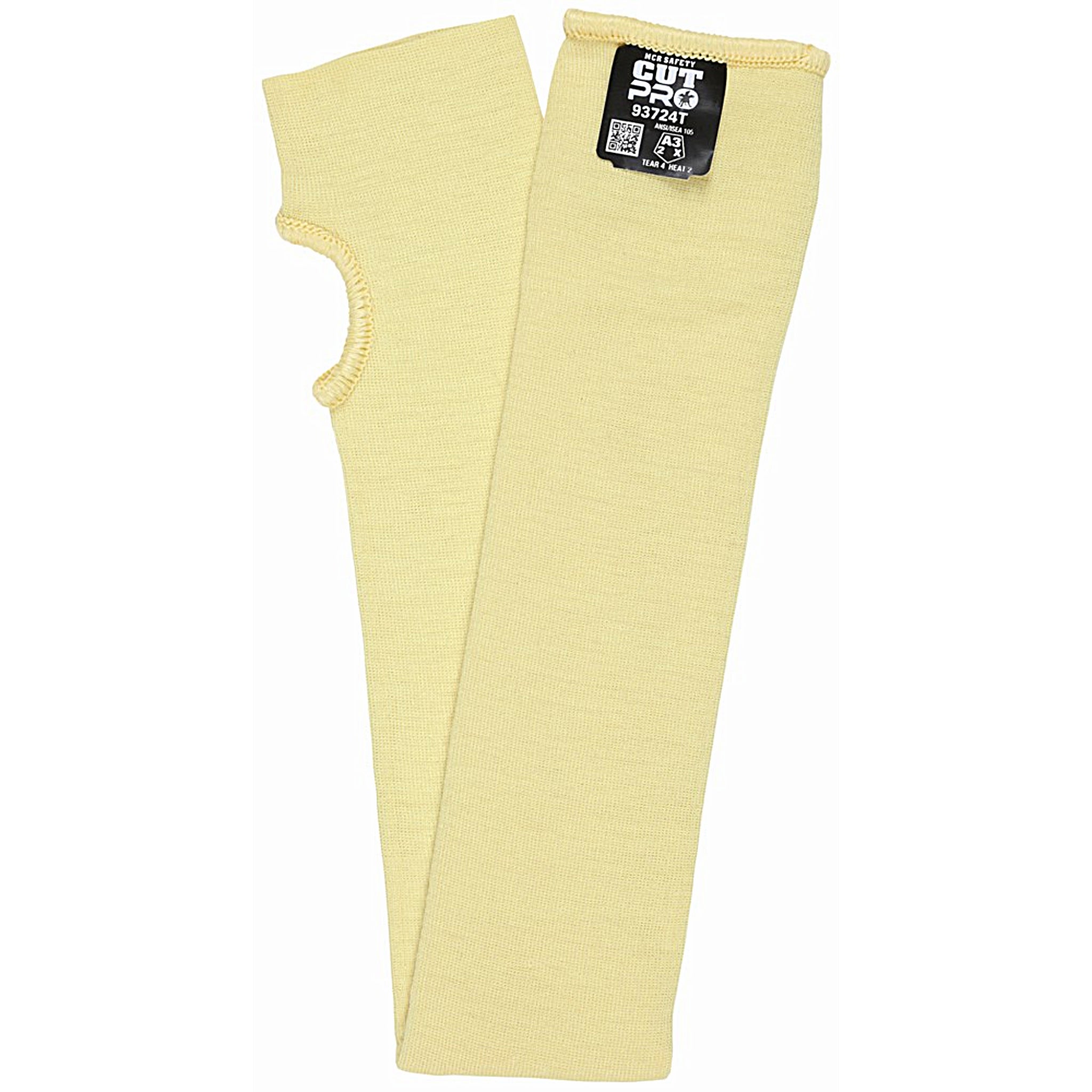 MCR Safety 93724T Cut Resistant Sleeve 24" with Thumbhole, Yellow, 1 