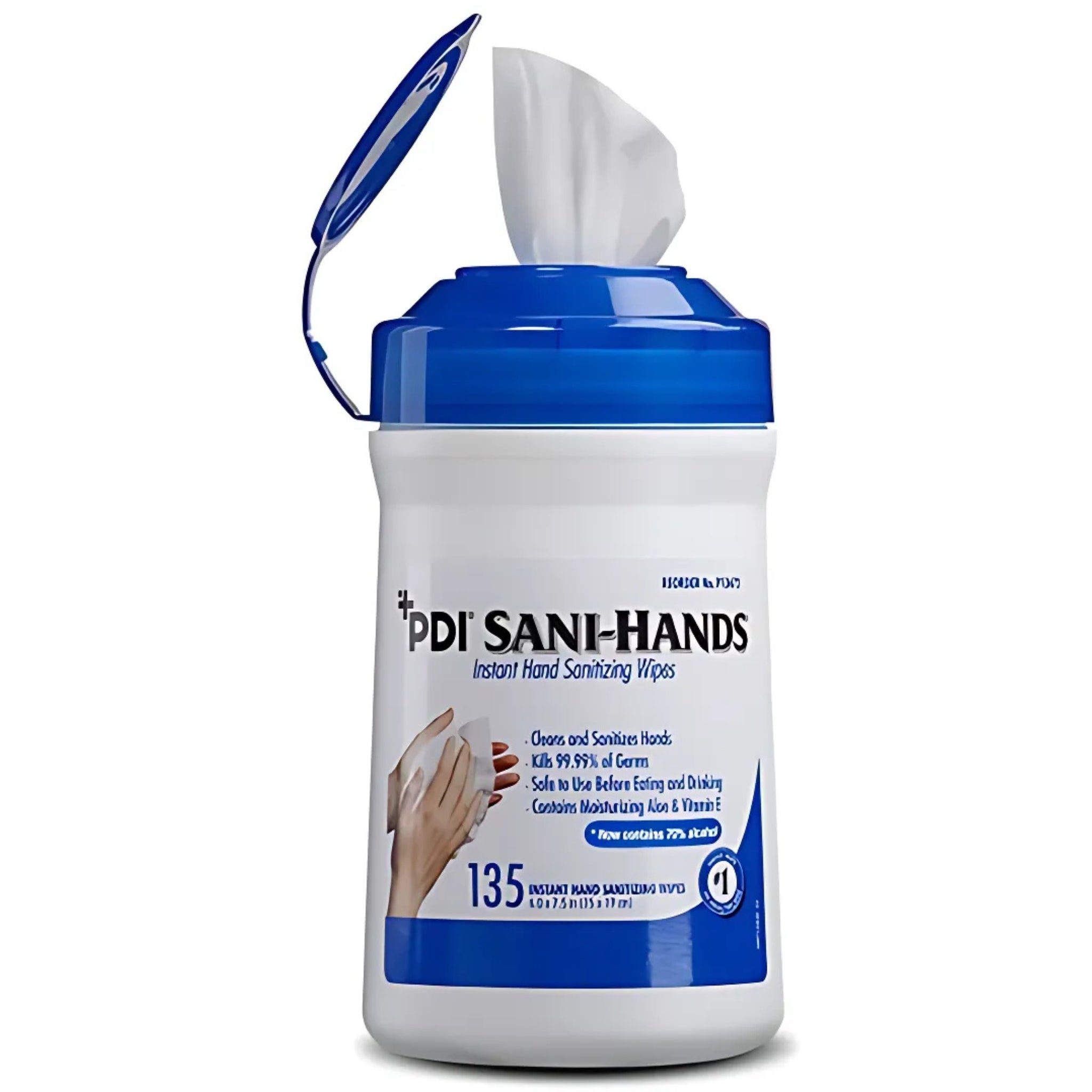 PDI P13472 Sani-Hands Instant Hand Sanitizing Wipes, Canister, White, 1 Each, Main Image