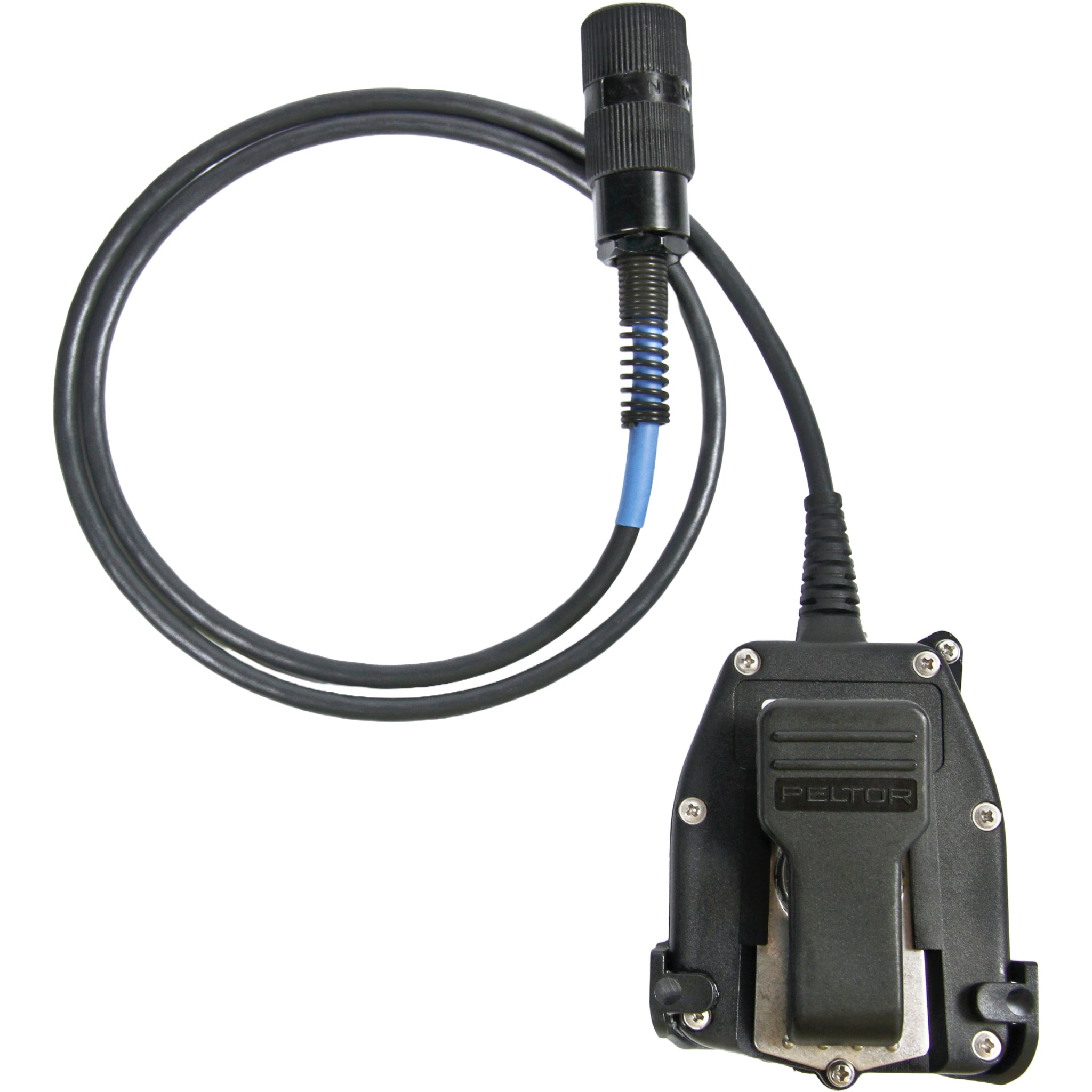 3M™ PELTOR™ Push-To-Talk (PTT) Adapter Military Radio FL5601-02, with 6-PIN MIL-C-55116 Connector, Rear View