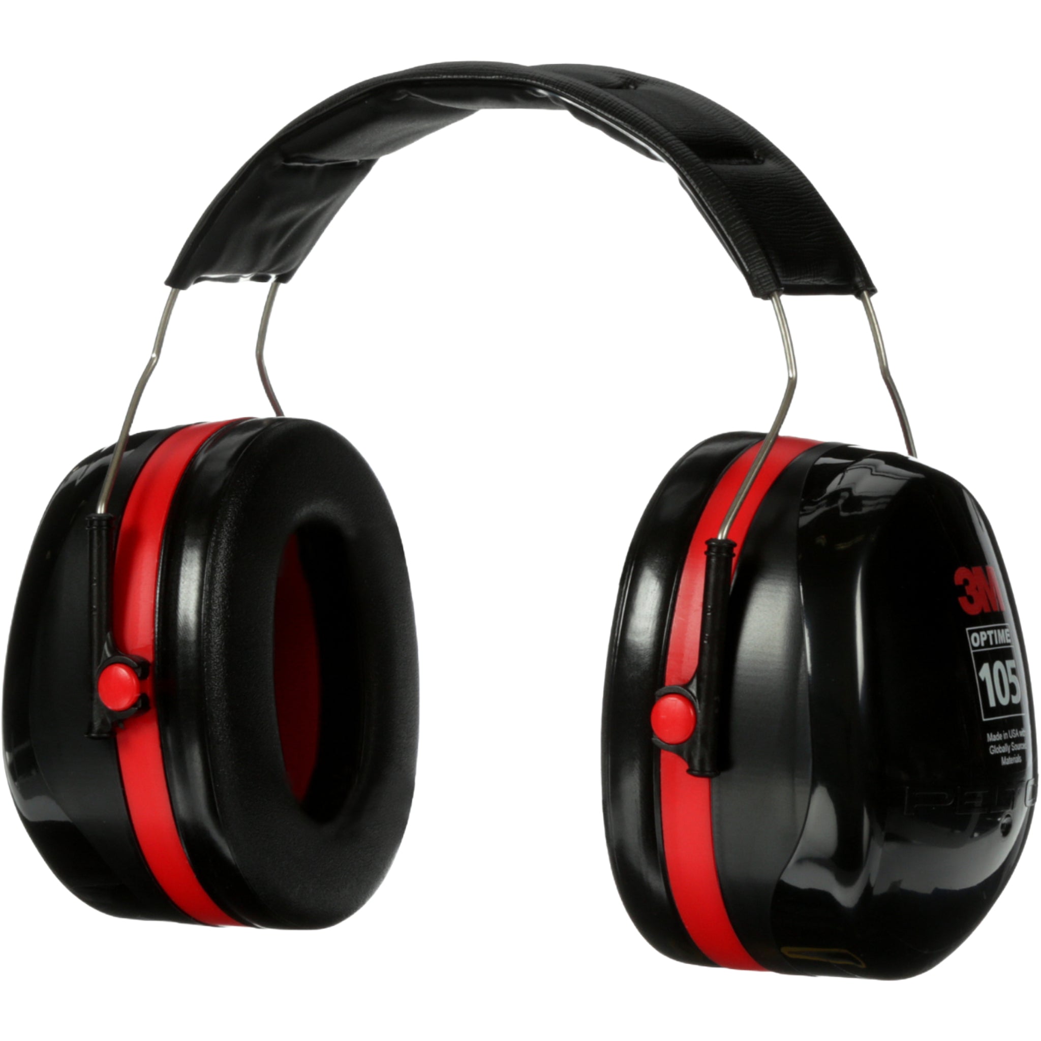 3M PELTOR H10A Optime 105 Over-the-Head Earmuffs, Black, Universal, Left Side View