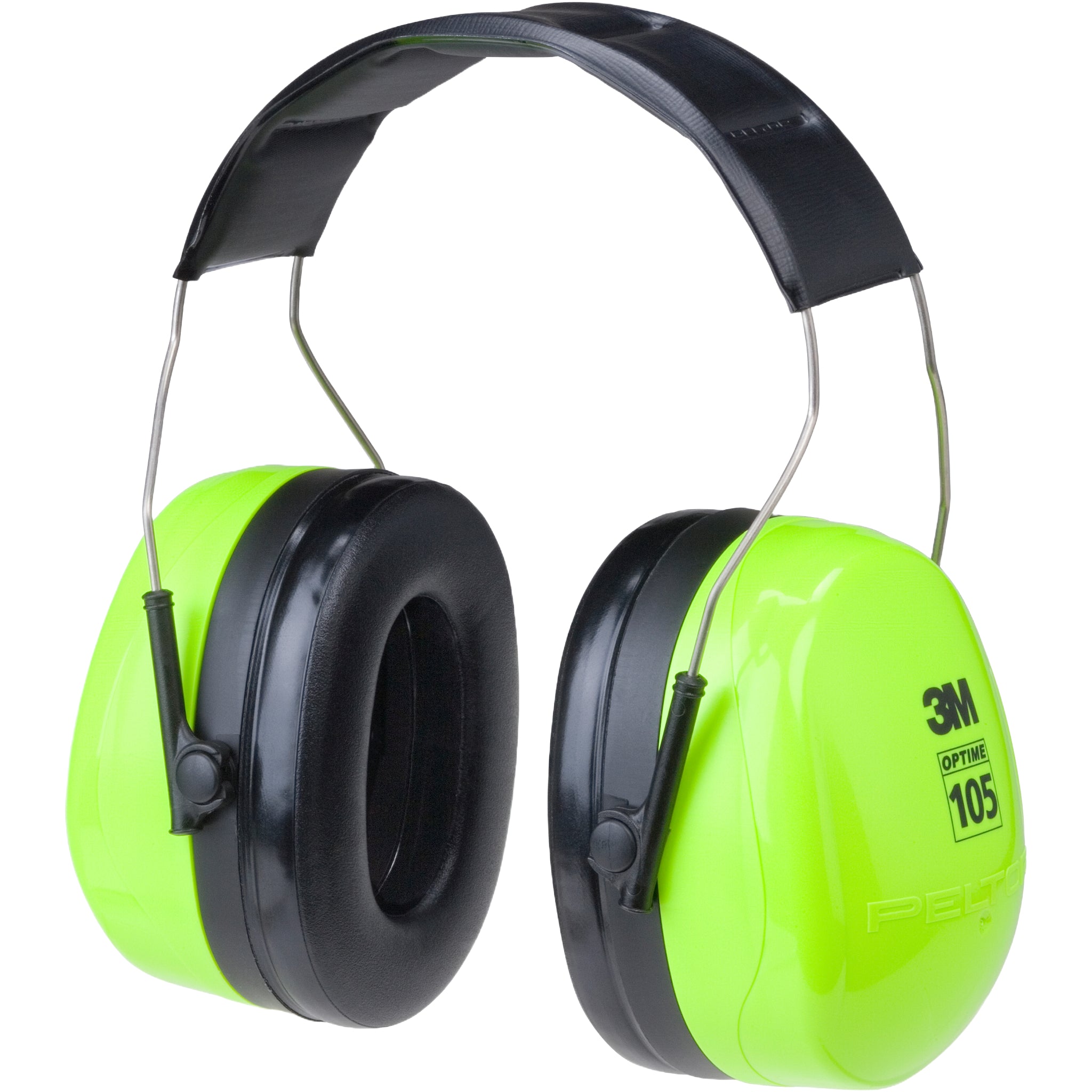 3M PELTOR H10A Optime 105 Over-the-Head Earmuffs, Hi-Visibility Green, Universal, Main Image