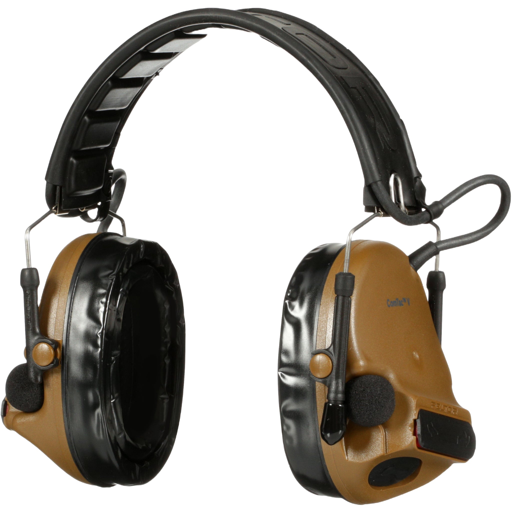 3M Peltor MT20H682FB-09 CY ComTac V Hearing Defender Headset, Coyote Brown, Left Side View