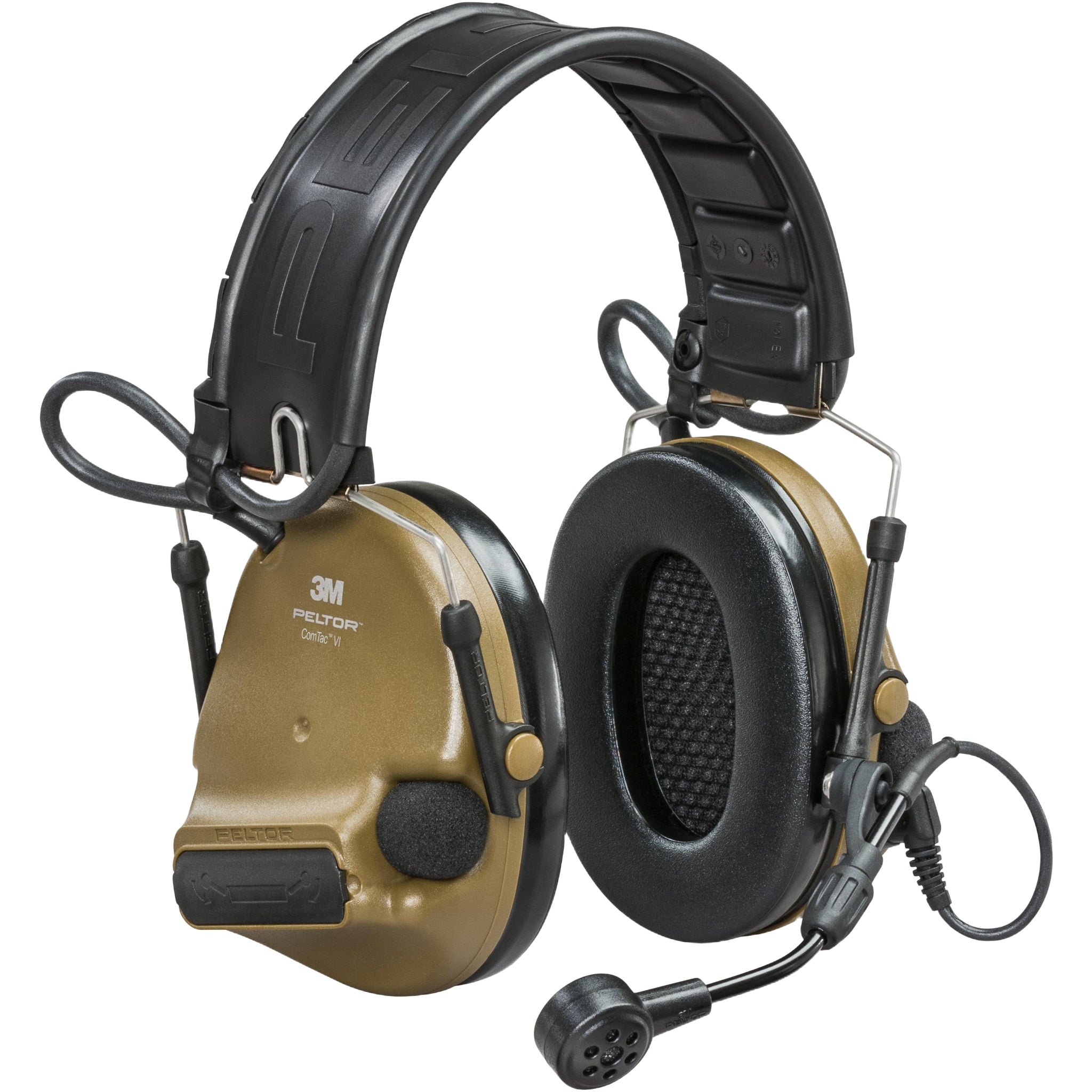 3M PELTOR MT20H682FB-09N CYS ComTac VI NIB Hearing Defender, Headband w/ included ARC, Coyote Brown, Main Image