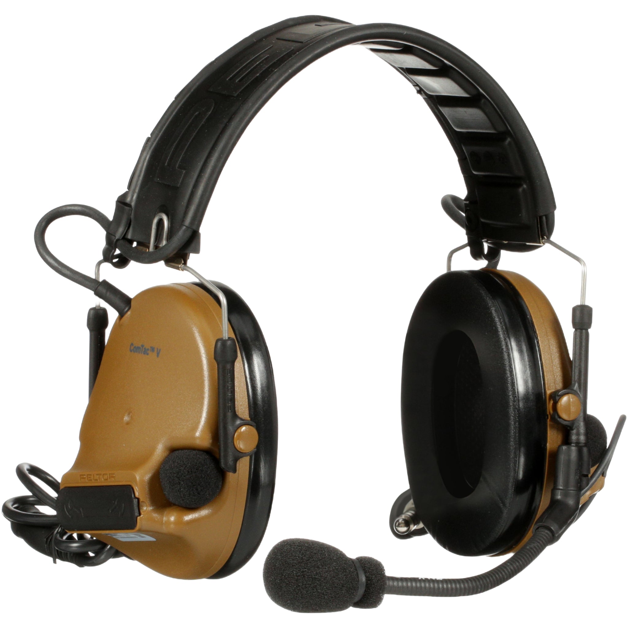 3M Peltor MT20H682FB-19 CY ComTac V Headset, Foldable, Dual Lead, Coyote Brown, Main Image