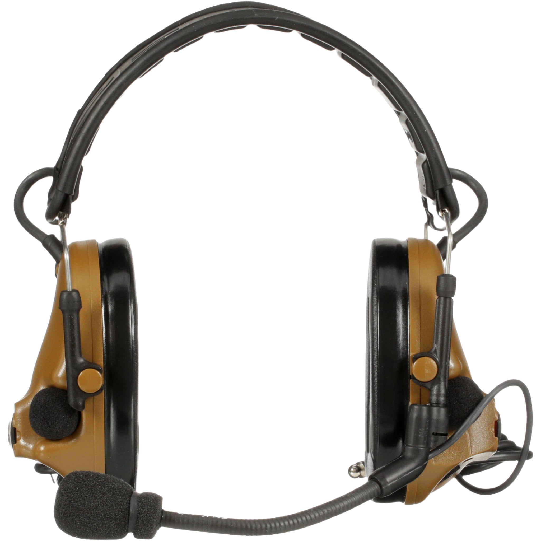 3M Peltor MT20H682FB-19 CY ComTac V Headset, Foldable, Dual Lead, Coyote Brown, Front View