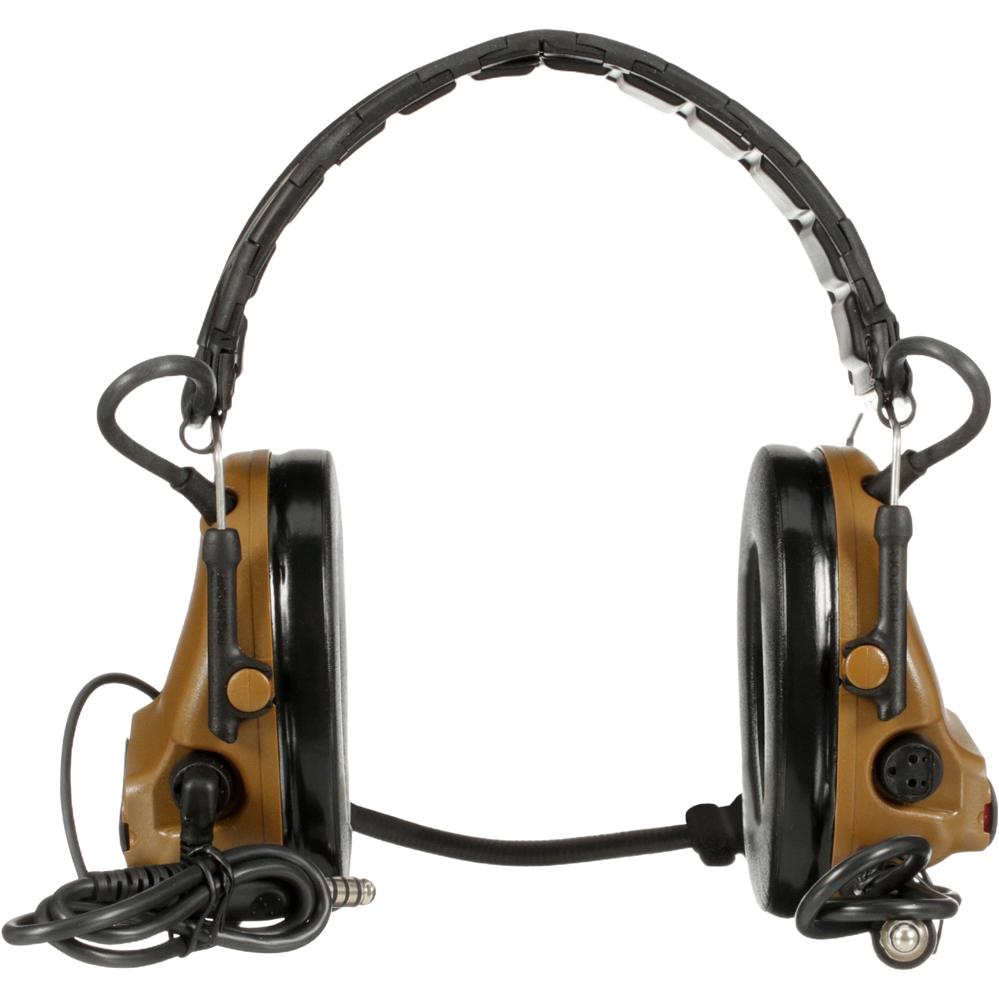 3M Peltor MT20H682FB-19 CY ComTac V Headset, Foldable, Dual Lead, Coyote Brown, Rear View