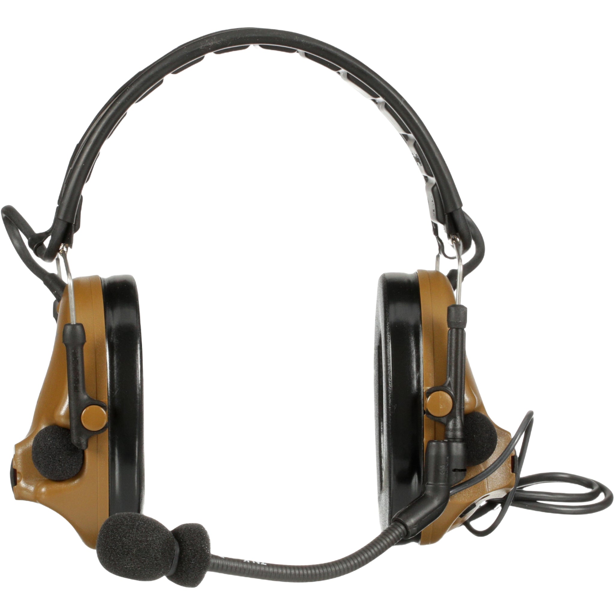 3M Peltor MT20H682FB-47 CY ComTac V Headset, Foldable, Single Lead, Coyote Brown, Front View