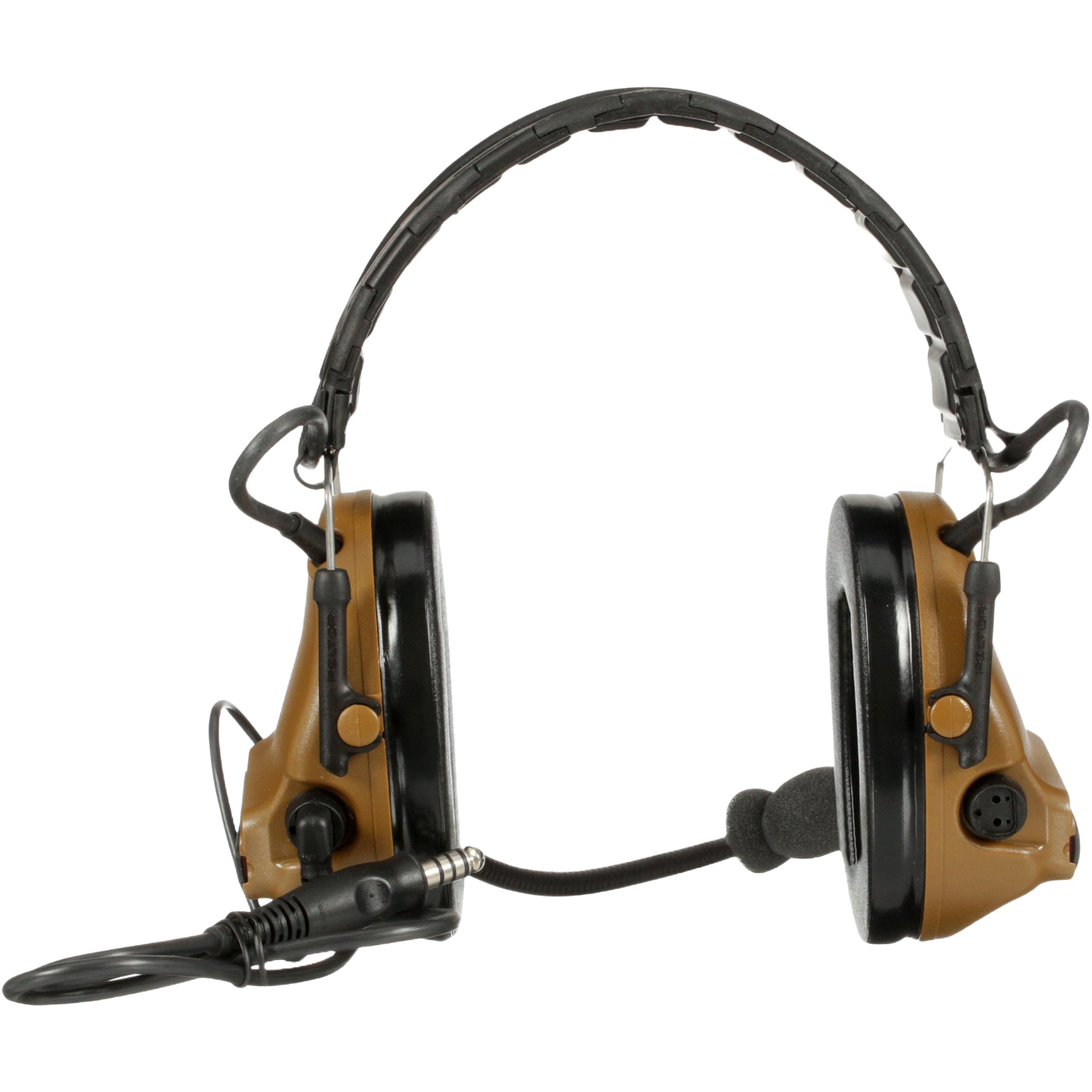 3M Peltor MT20H682FB-47 CY ComTac V Headset, Foldable, Single Lead, Coyote Brown, Rear View