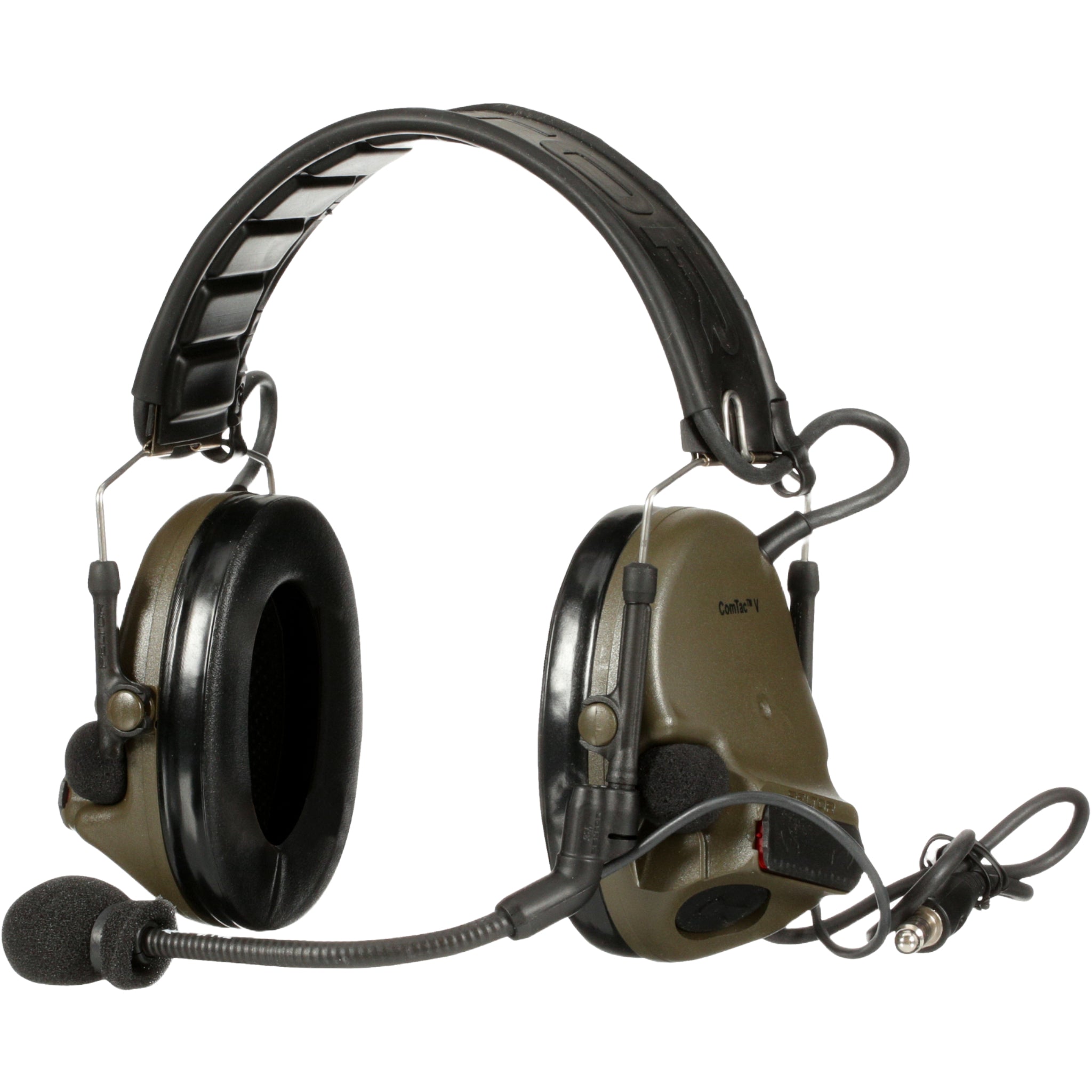 3M Peltor MT20H682FB-47 GN ComTac V Headset, Foldable, Single Lead, Green, Left Side View