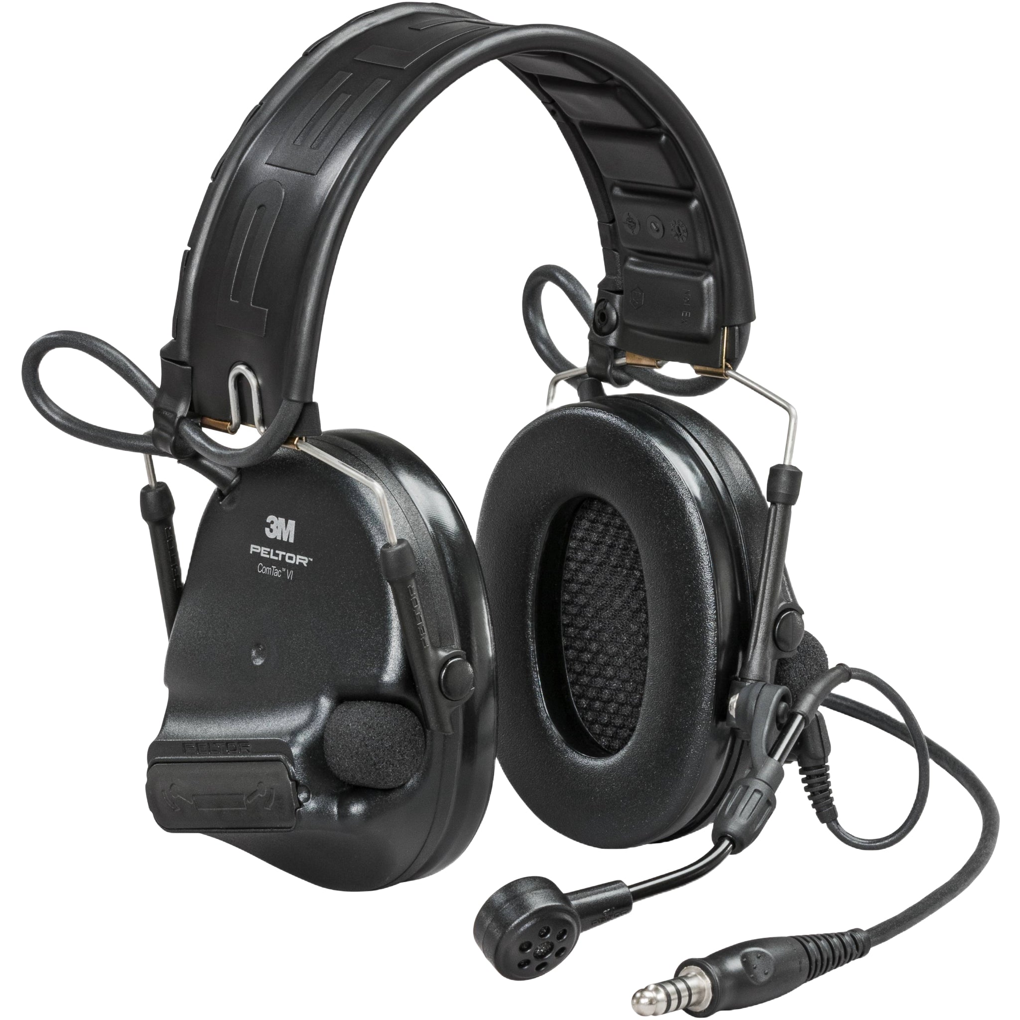 3M PELTOR MT20H682FB-47N SVS SwatTac VI NIB Headset, Single Downlead, Headband w/ included ARC, Black, Main Image