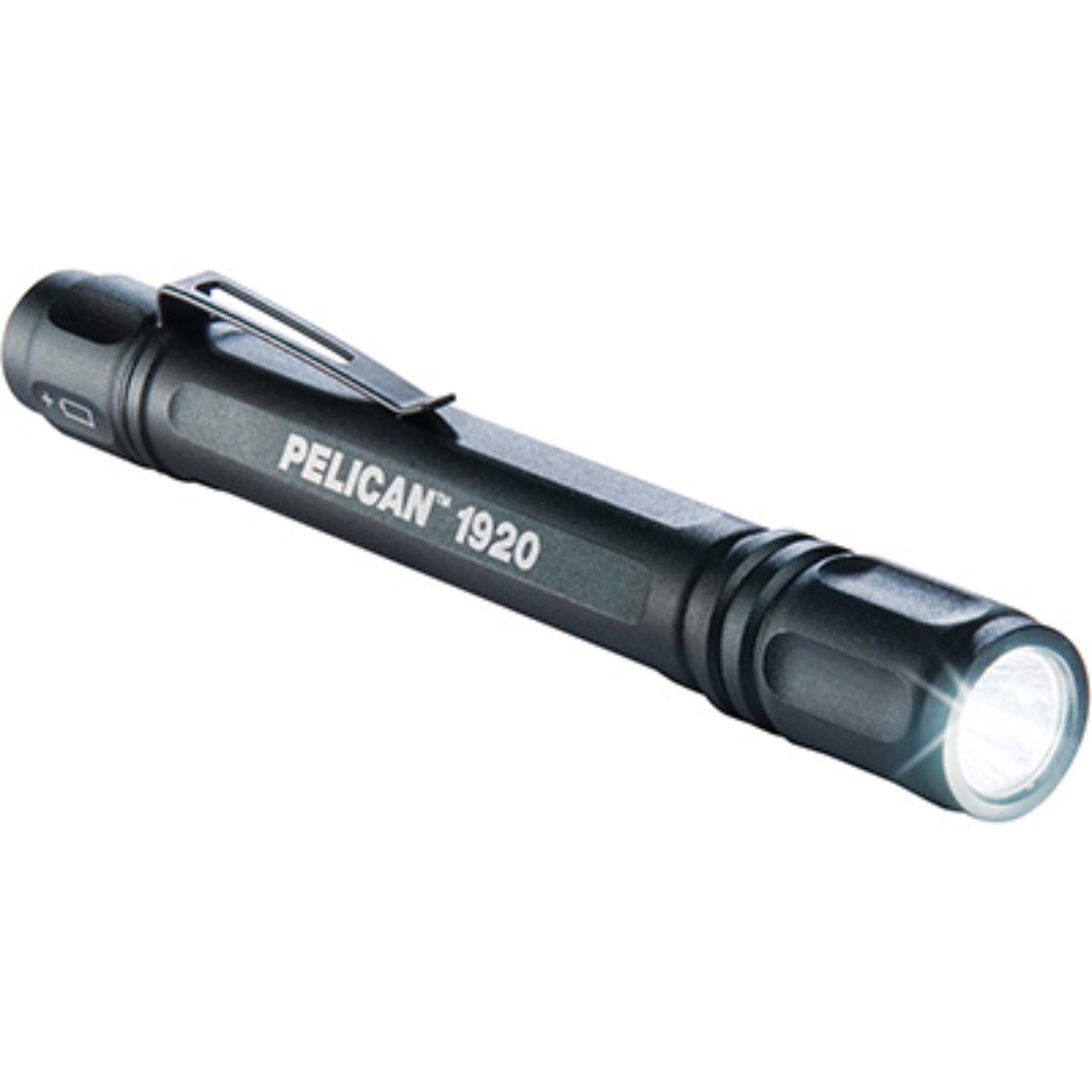 Pelican 1920 019200-0001-110 224 Lumens Flashlight, Black, Angled Full View